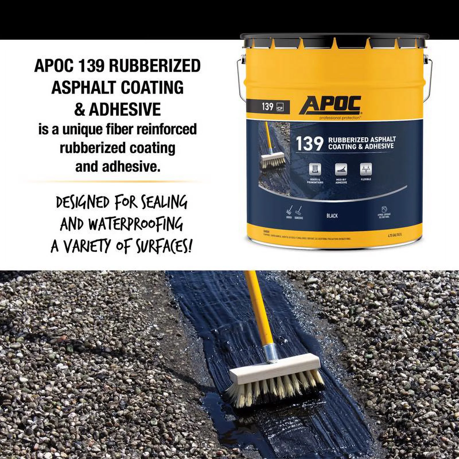 APOC  Roof & Foundation Coating, Black - 5 gal