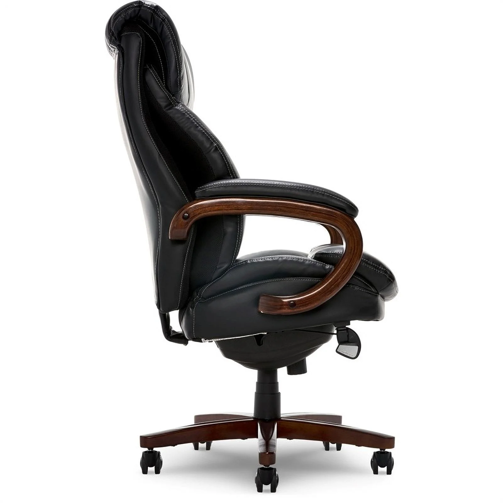 Scranton & Co Upholstered Modern Faux Leather Executive Office Chair in Black