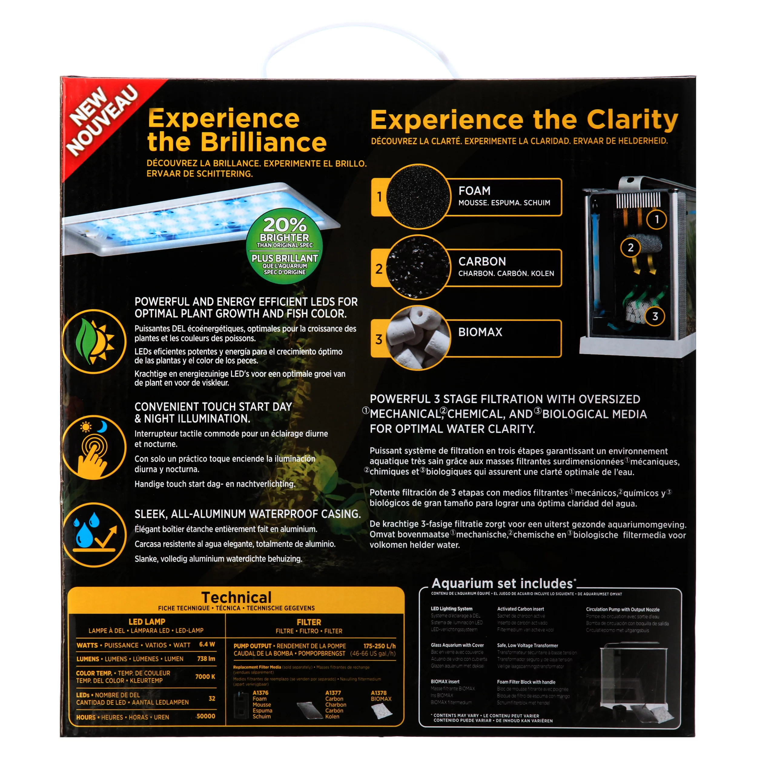 Fluval 2.6-Gallon Spec III Aquarium Starter Kit, White