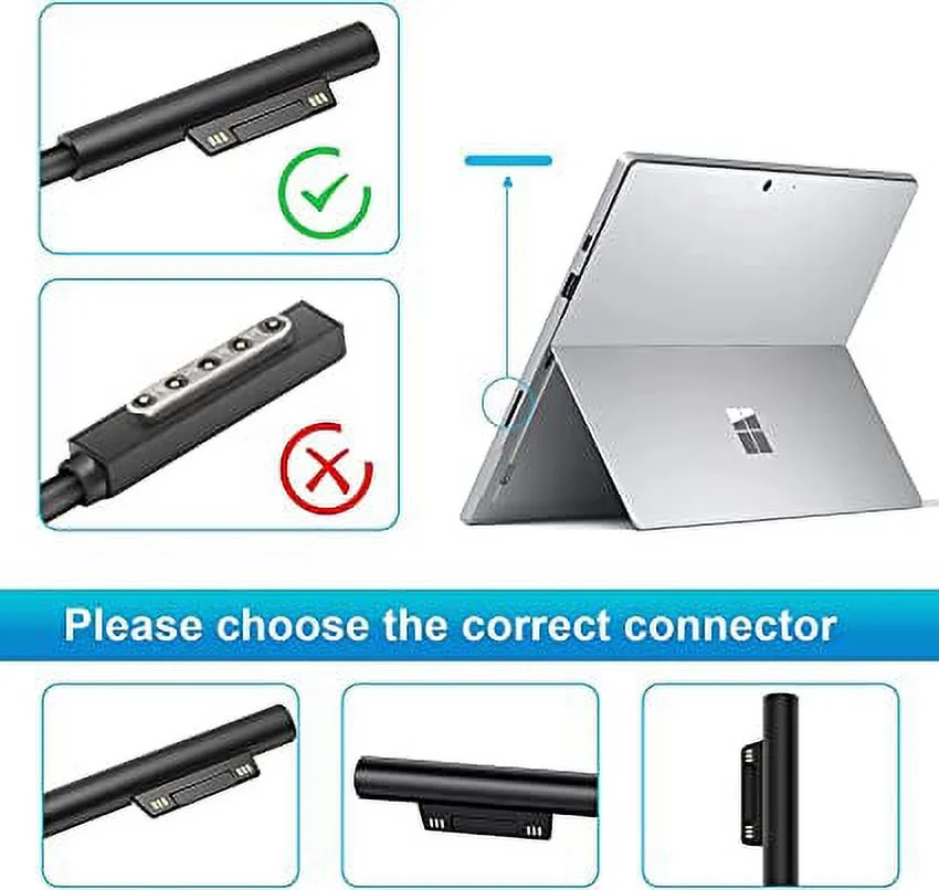 UpBright 15V 4A 65W (Suitable for 44W/36W/24W) AC/DC Adapter Compatible with Microsoft Surface Book 2 Pro 3 4 5 6 Pro3 Pro4 Pro5 Pro6 Go 1706 with USB 2.0 Charging Port Power Supply Battery Charger