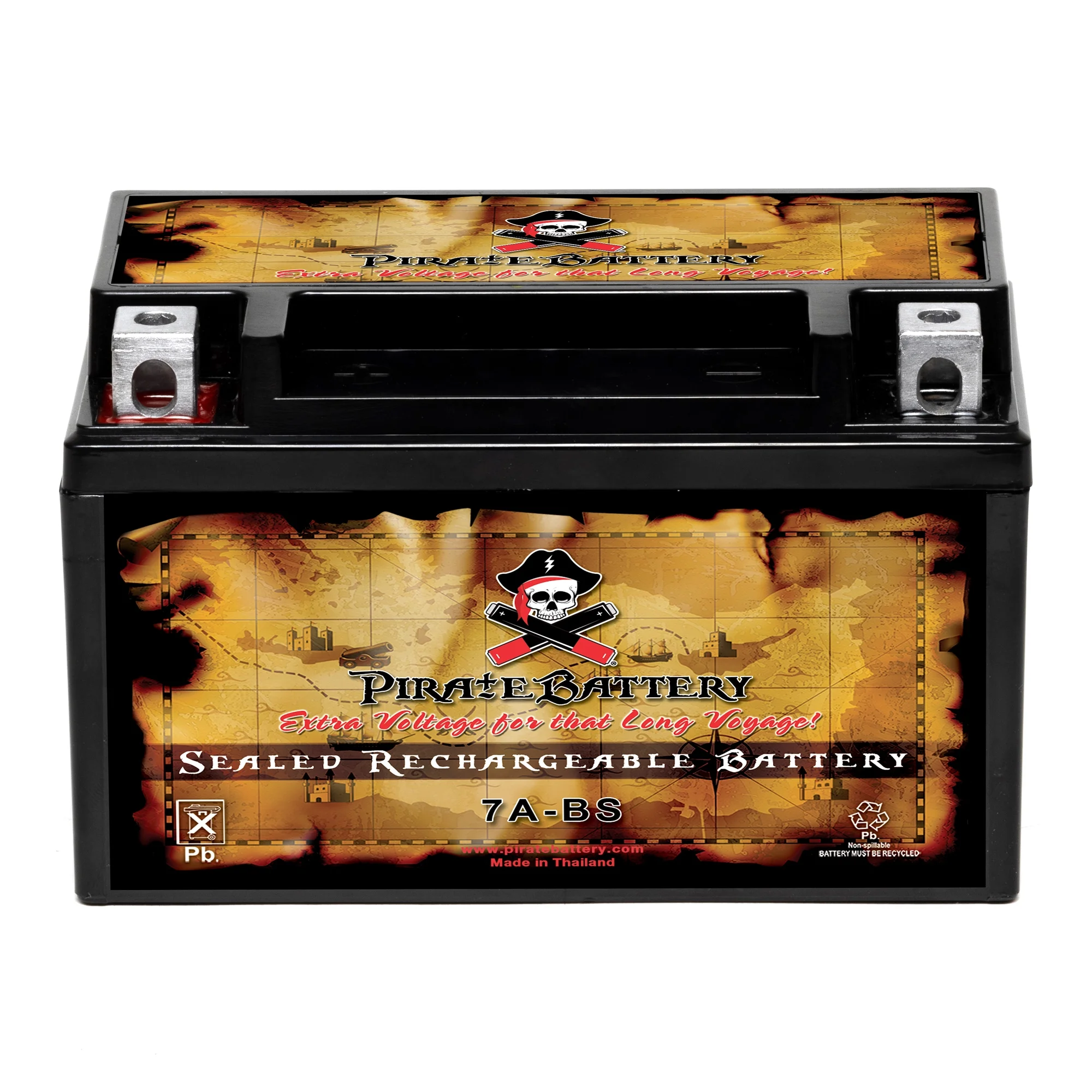 Pirate Battery Ytx7a-bs (7a-bs 12 Volts,6 Ah, 100 Cca) Sealed AGM Atv Battery for Kasea Ks, Ku Models, Adventure Buggy 125cc Years (all Years)