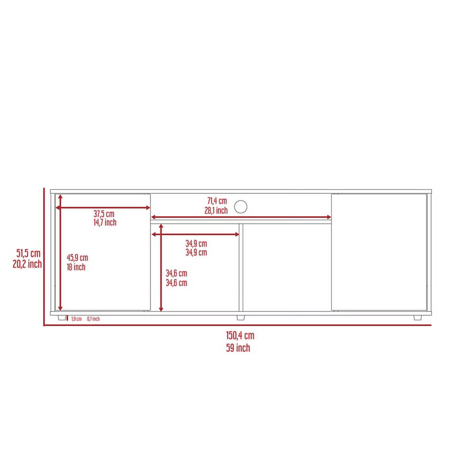 Home Square 2-Piece Set with Engineered Wood Coffee Table and TV Stand