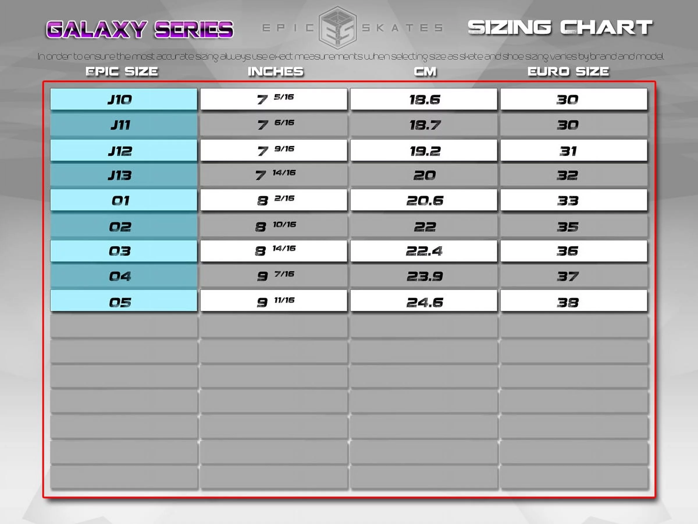 Epic Galaxy Elite Black Quad Roller Skates Package - Size 2