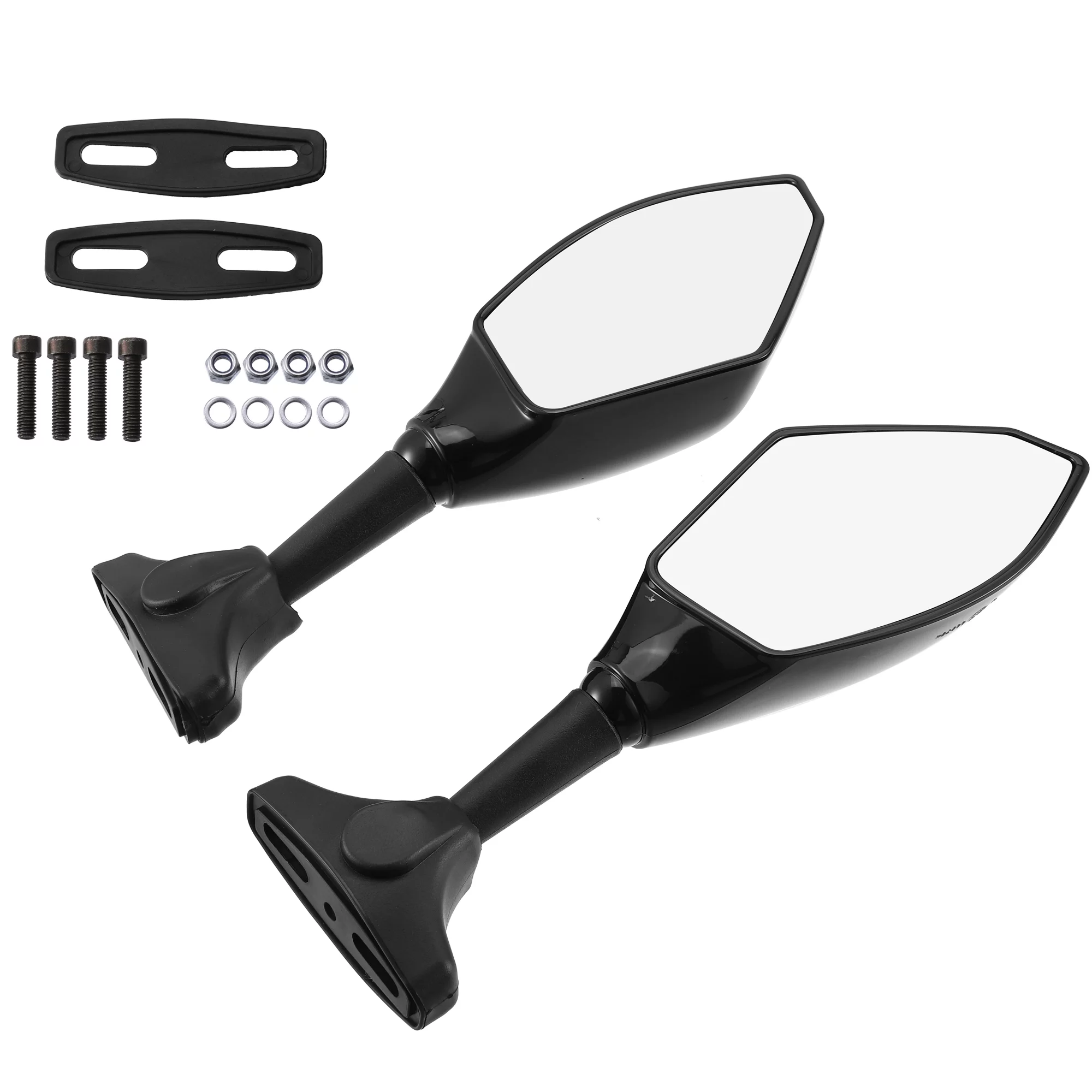 Unique Bargains Universal Motorcycle Rearview Side Mirrors with LED Turn Signals Light Black Clear 1 Pair