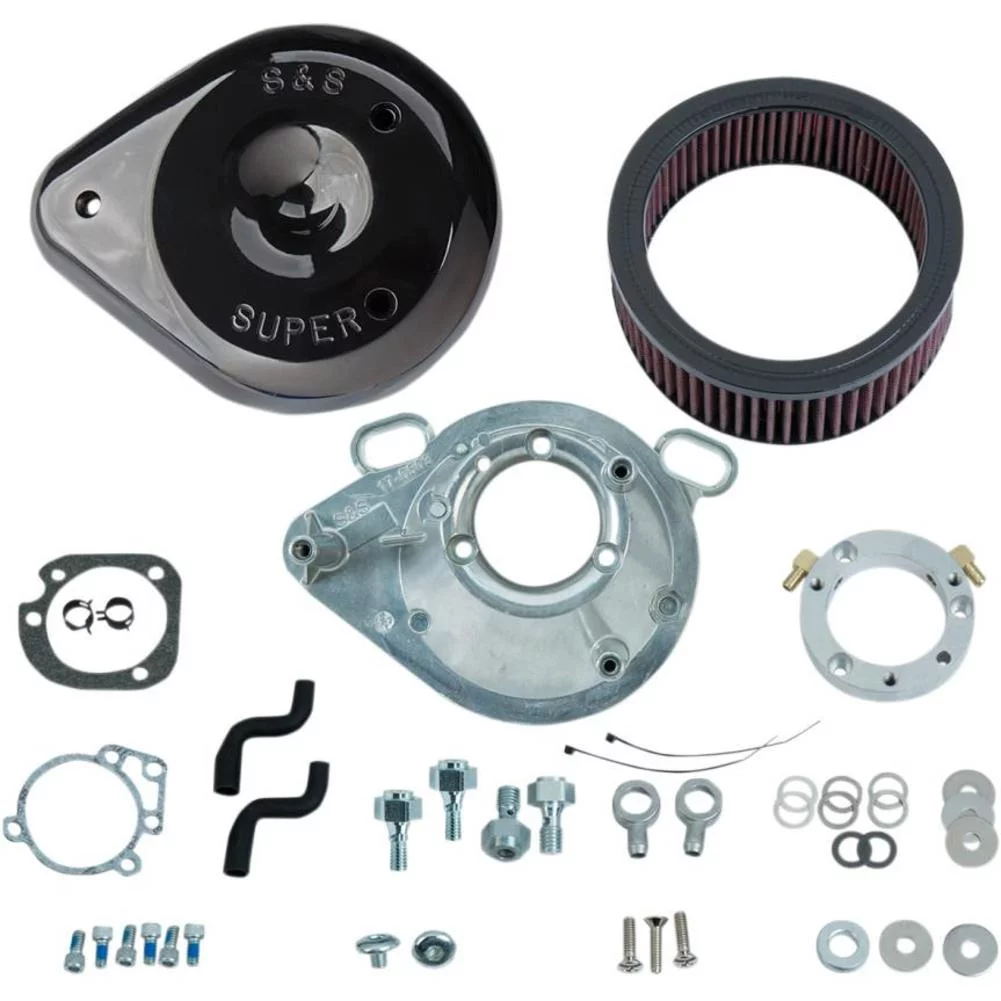 S&S Cycle 170-0304B Teardrop Air Cleaner Kit - Black