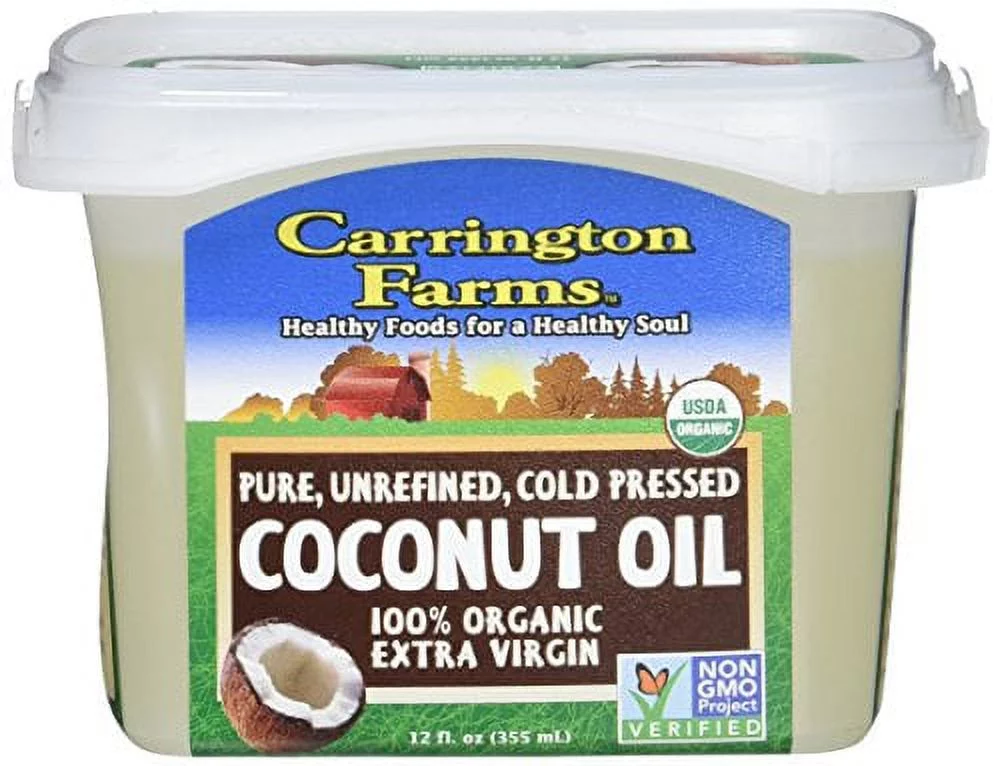 Carrington Farms Organic Extra Virgin Coconut Oil, 12 Ounce, Packaging May Vary