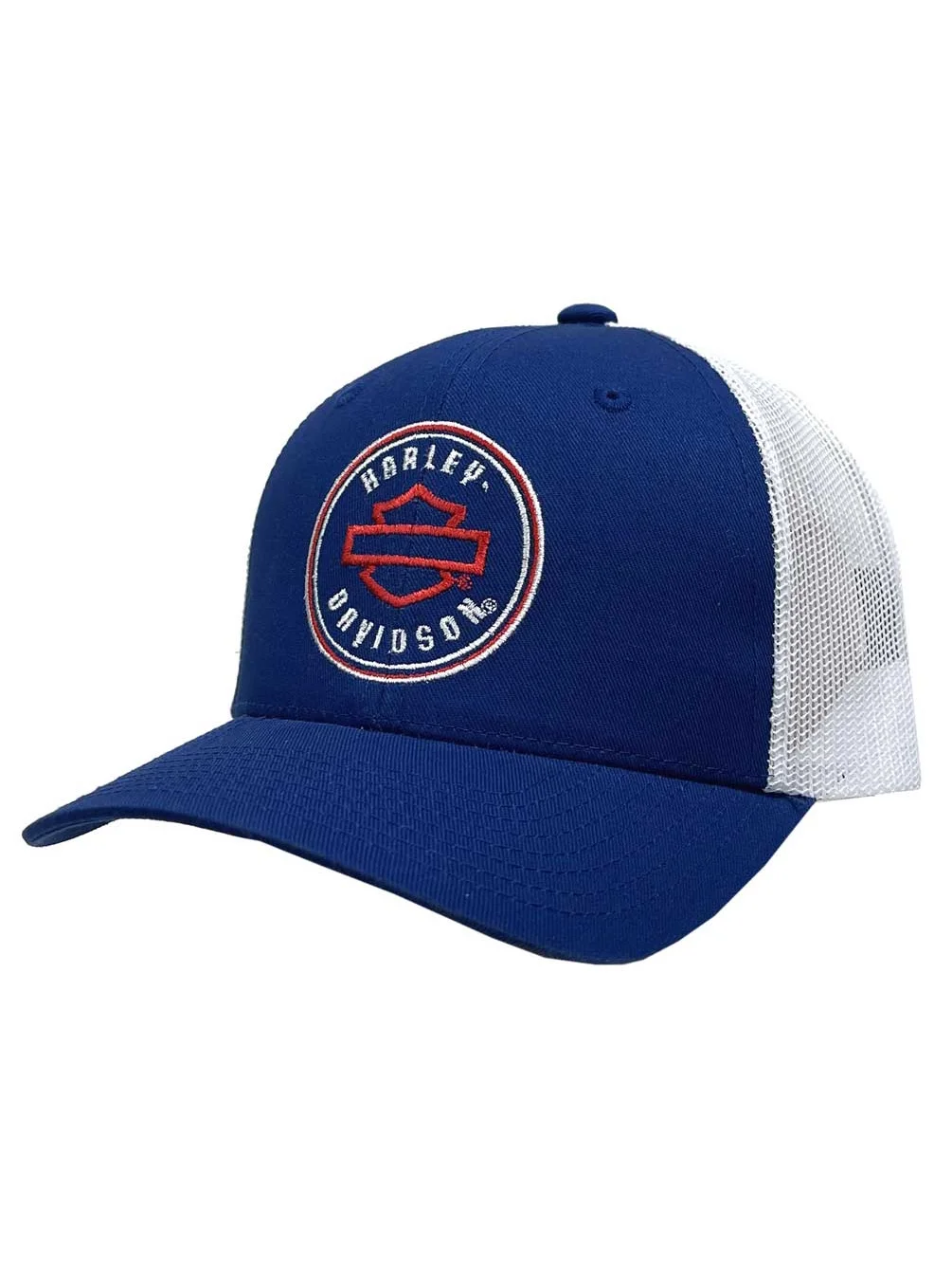 Harley-Davidson Men's All Pride Adjustable Snapback Mesh Trucker Hat - Royal, Harley Davidson