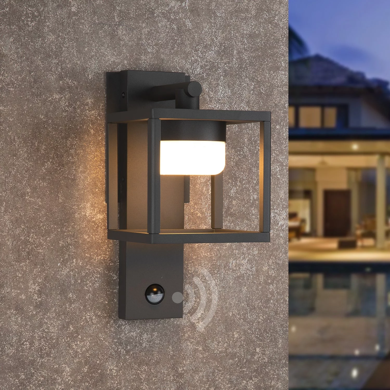 Inowel Outdoor Motion Sensor Wall Light - 650lm GX53 LED Bulb - Modern Wall Sconce - Waterproof(D0102H22TQ7.)
