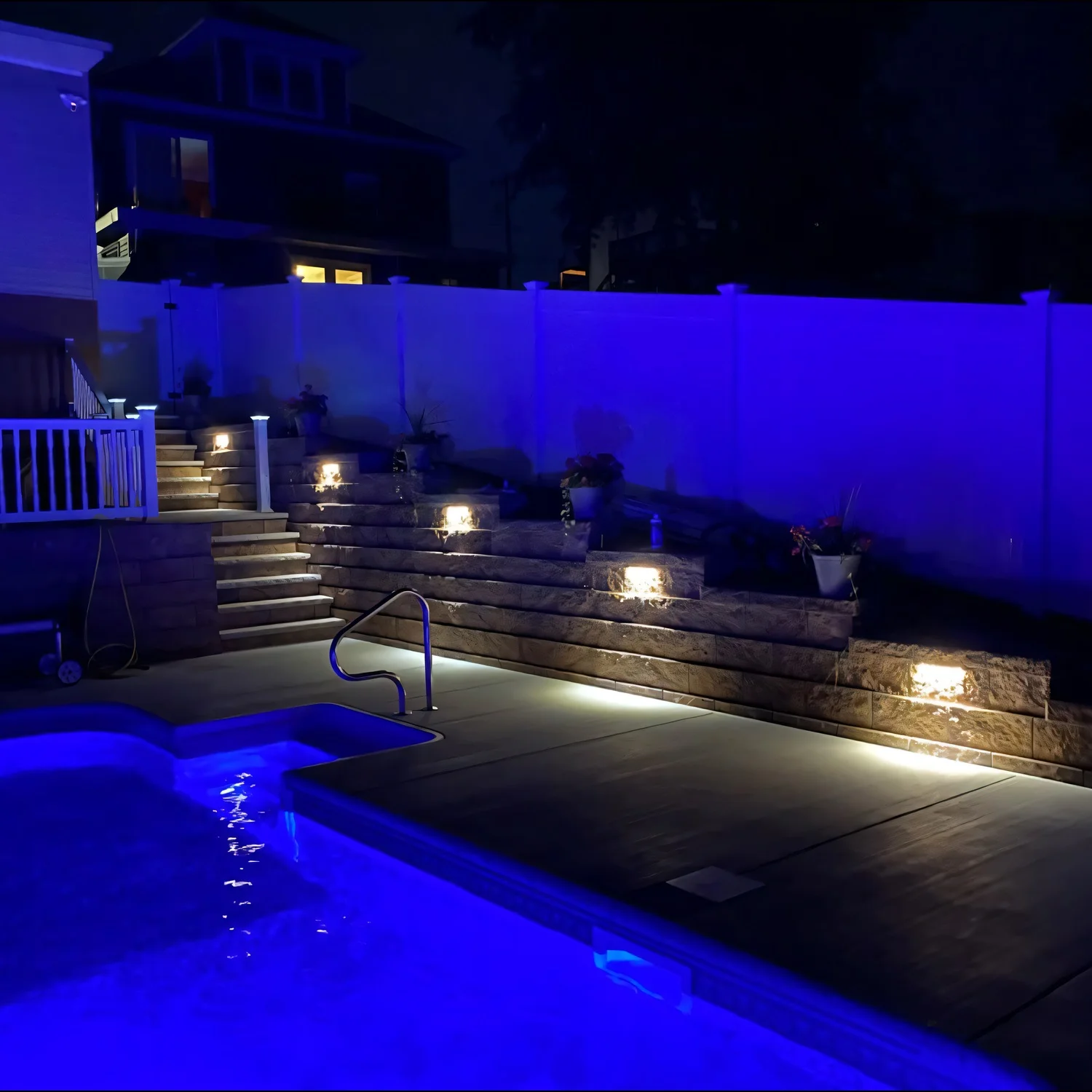 LEONLITE 4 Pack 12 Inch Retaining Wall Lights Low Voltage LED Landscape Lighting, 12V AC/DC Outdoor Deck Step Light, IP65 Waterproof, Daylight