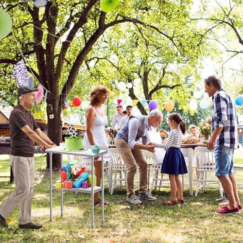 GEROBOOM YBLFDY 24x30 Stainless Steel Table with Wheels  NSF Kitchen Prep Table with Backsplash Metal Table with Adjustable Under  Stainless Steel Work Table for Restaurant Hotel Garage