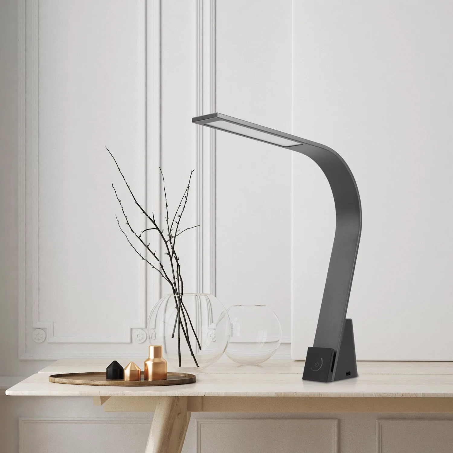 Lumesty x Globe Electric Lumesty Phoenix Matte Black LED Integrated Desk Lamp, 30068