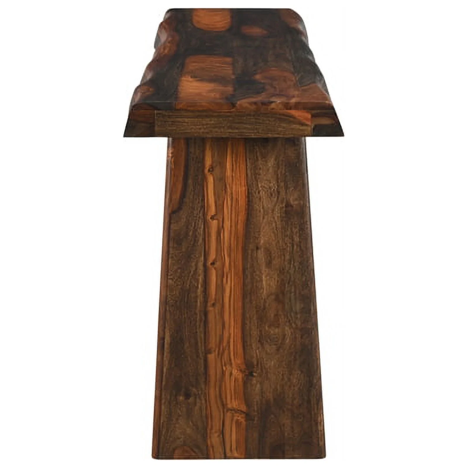 Taran Designs Darcy Live Edge Solid Wood Console Table in Dark Brown