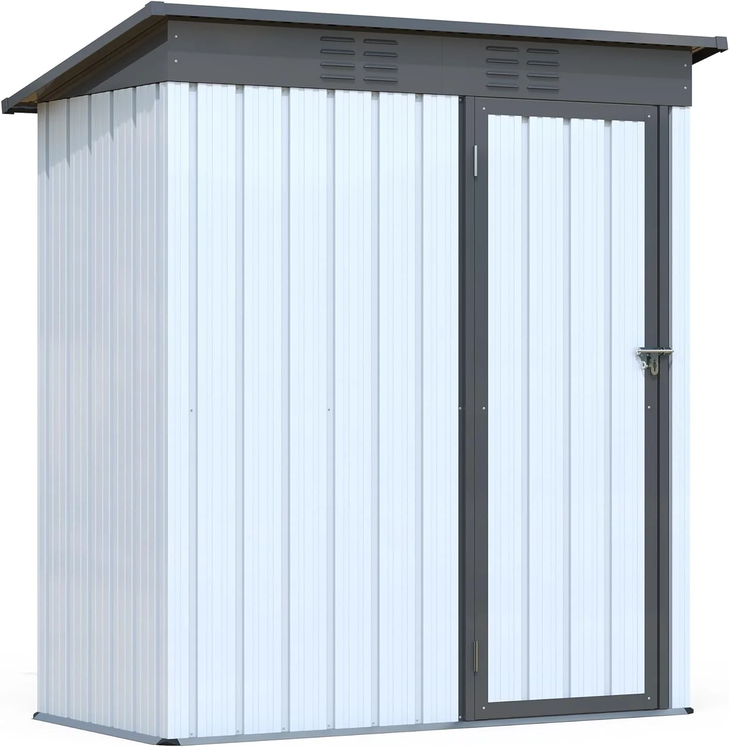 Thanaddo Outdoor Storage Sheds 5 x 3 FT Lockable Metal Garden Shed Steel Anti-Corrosion Storage House with Single Lockable Door for Backyard Outdoor Patio