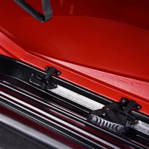 Hard Shell Roof Cargo Carrier with Security Keys, Roof Box, Cargo Box, 62 (L) x 31 (W) x 15(H) Inches, 14 Cubic Feet (Tool-Free Install), RED