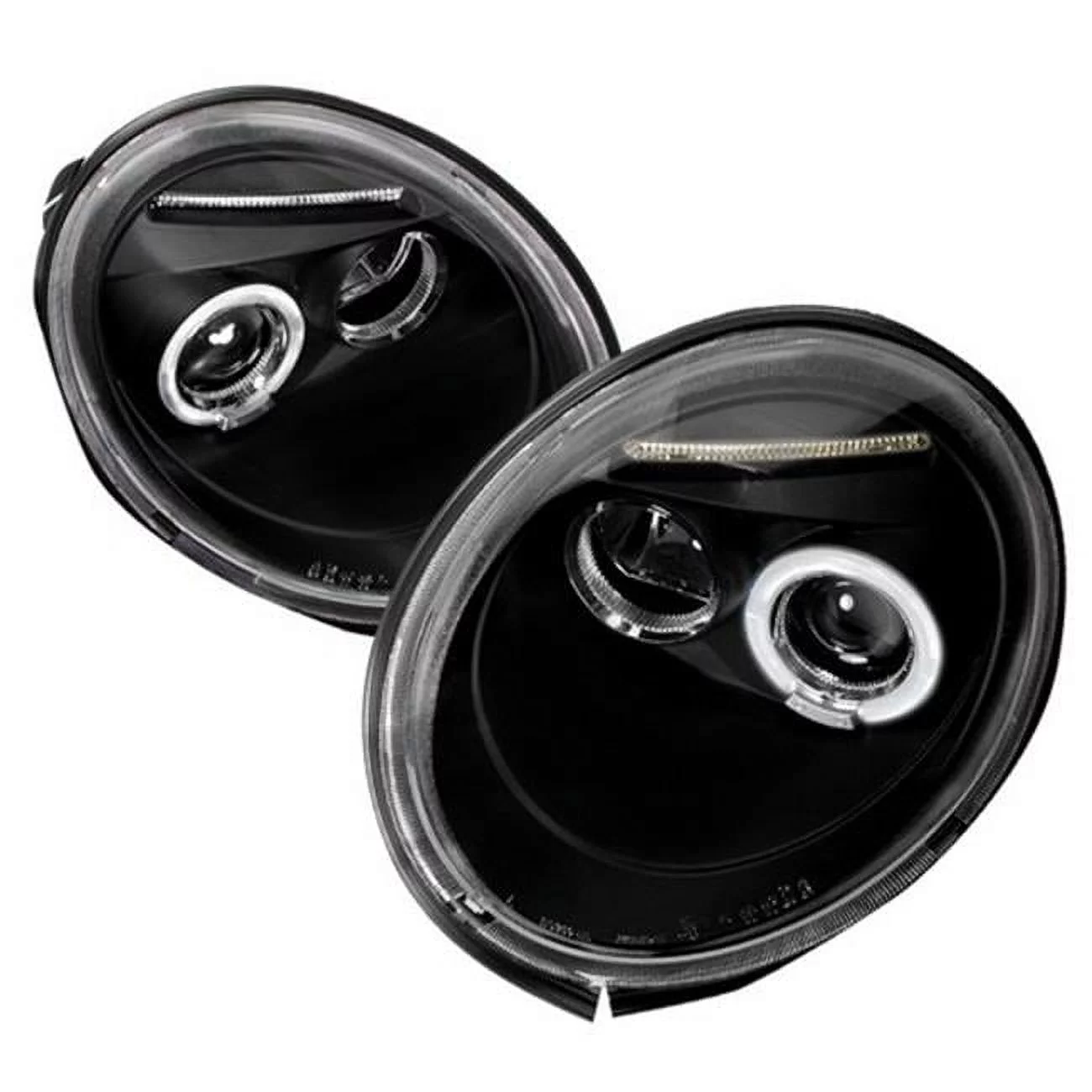 Spec-D Tuning  Halo LED Projector Headlights for 98 to 05 Volkswagen Beetle - Black - 10 x 19 x 22 in.