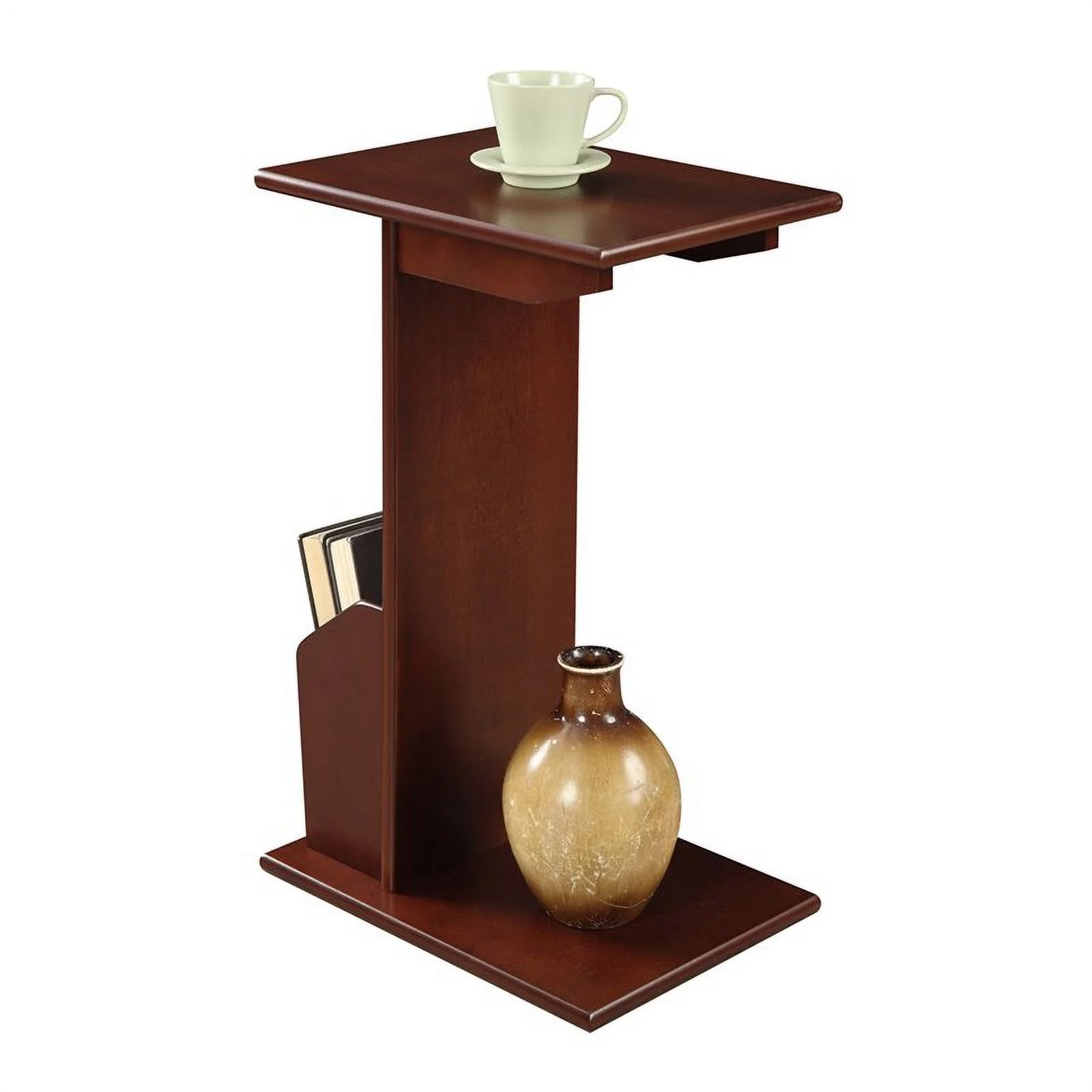 Home Square End Table in Espresso Mahogany Wood Finish - Set of 2