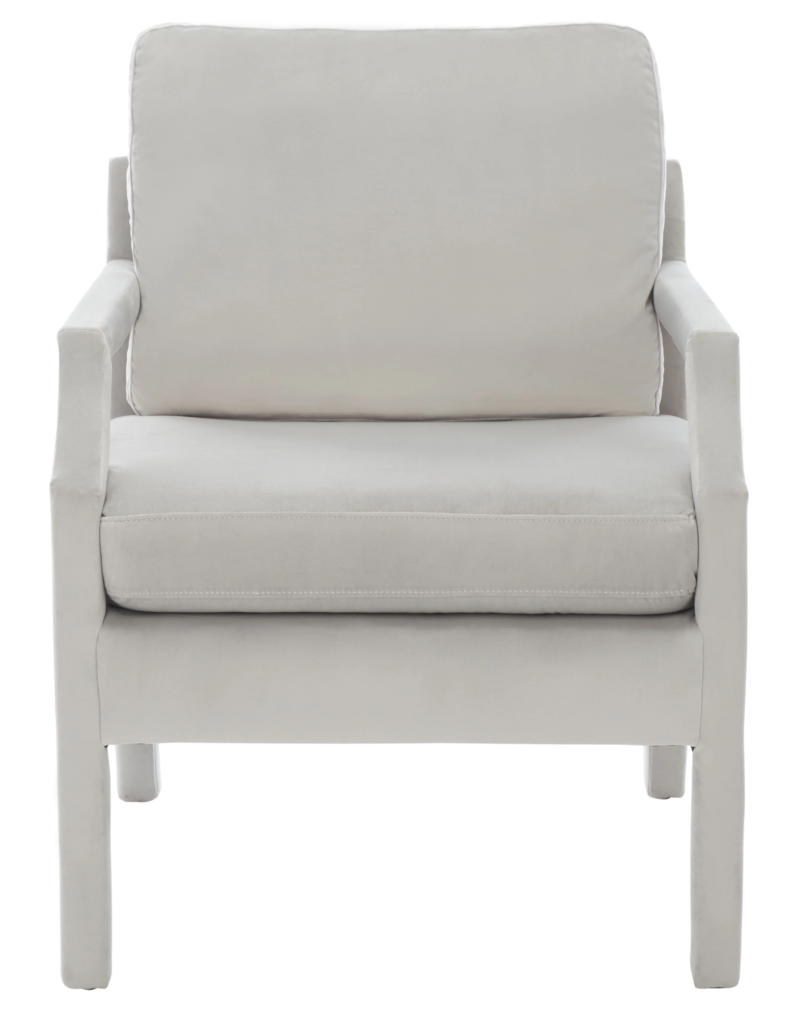 SAFAVIEH Genoa Modern Style Light Gray Upholstered Arm Chairs (25.8 in. W x 29.1 in. D x 35 in. H)