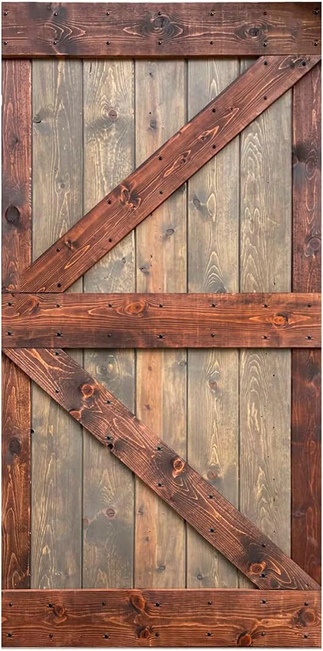 K Series Brown/Walnut Finished DIY Solid Wood Interior Sliding Barn Door Slab(Hardware Kit NOT Included)(42In. X 84In.)