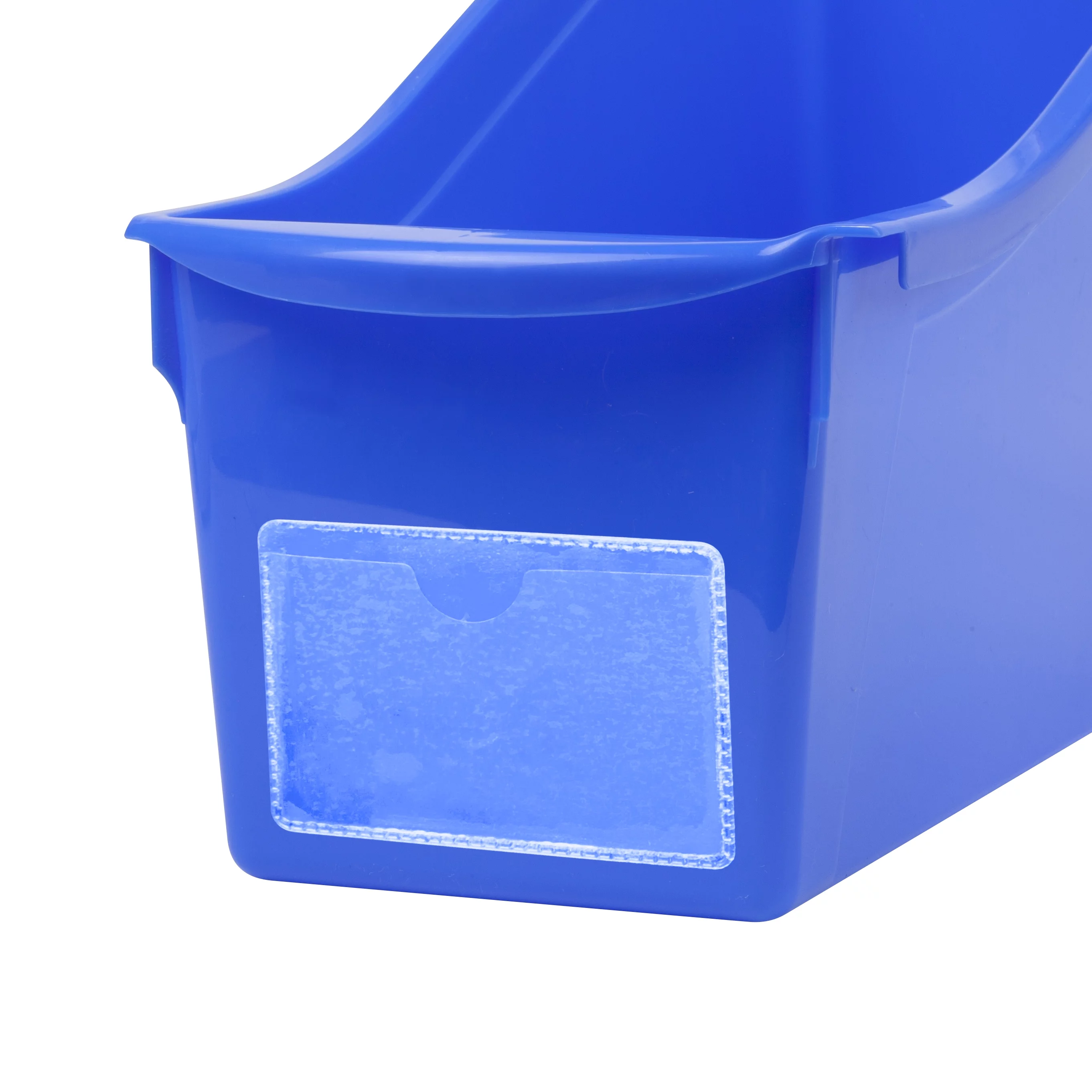 Pen+Gear Plastic Desktop Book Organzer Bin with Label Pocket, Really Royal, 6-Pack