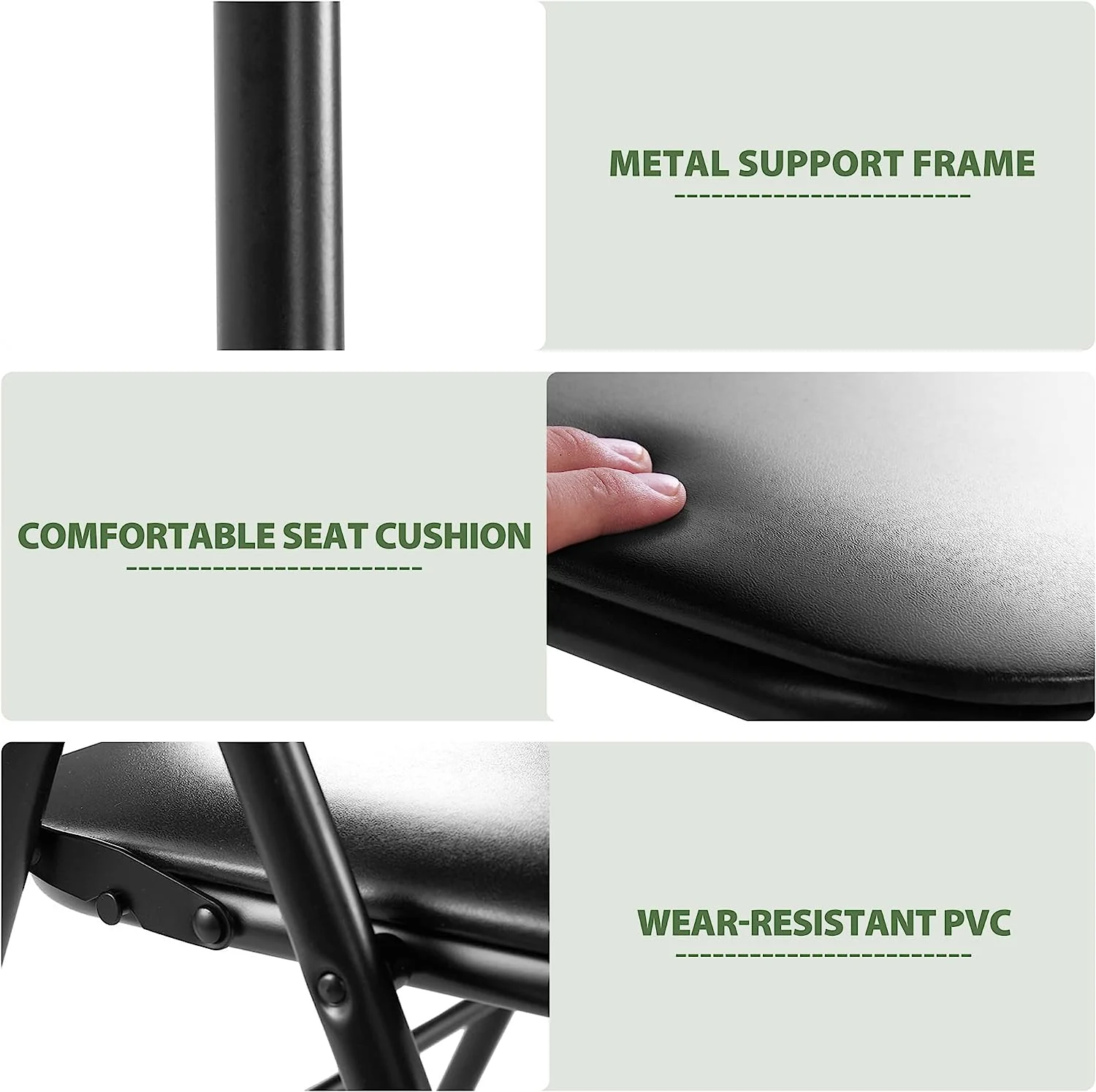 Plastic Folding Chair, Party Chairs 6 Pack, Stackable Indoor Outdoor Chair, for Wedding Backyard Events Meeting House Festivals Dinner, Black