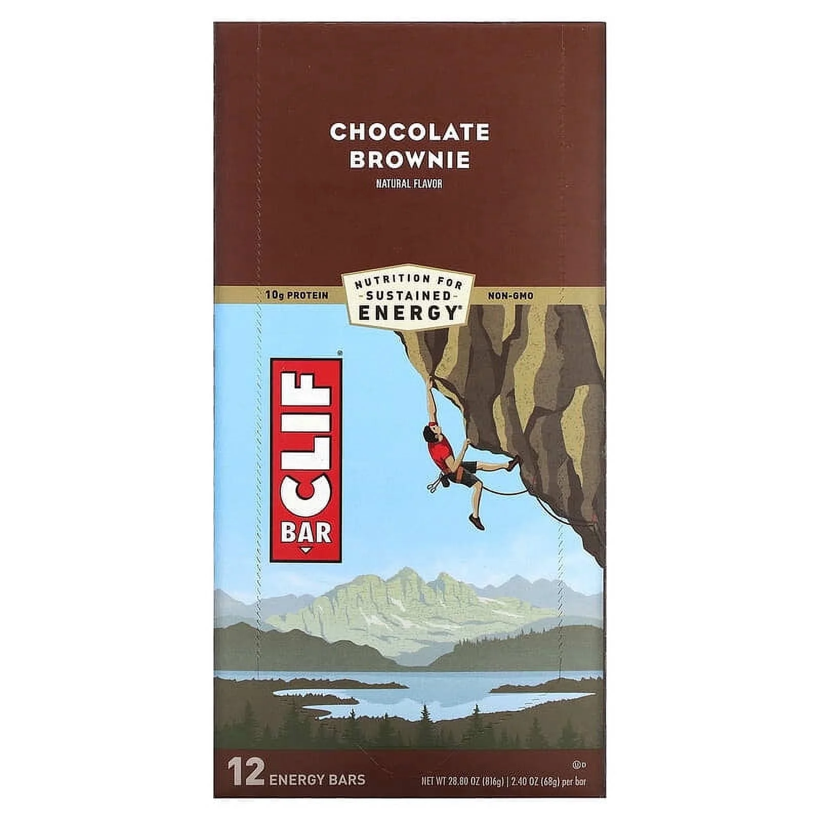 Clif Bar, Energy Bar, Chocolate Brownie, 12 Bars, 2.40 oz Pack of 4
