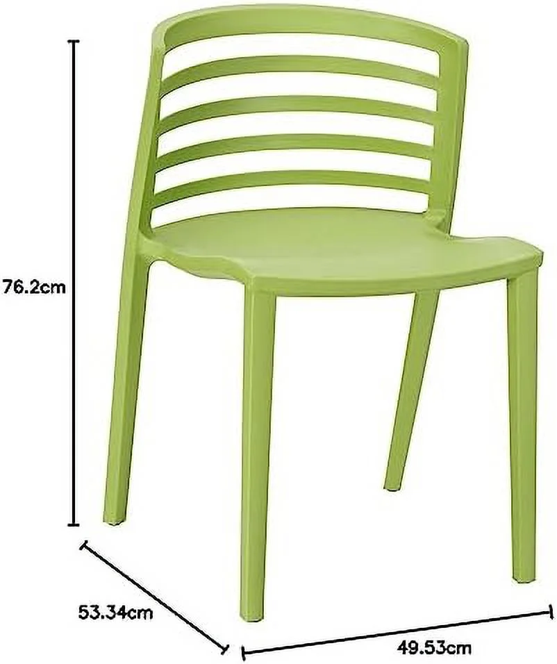 TJUNBOLIFE Curvy Contemporary Modern Molded Plastic Dining Chair in Yellow