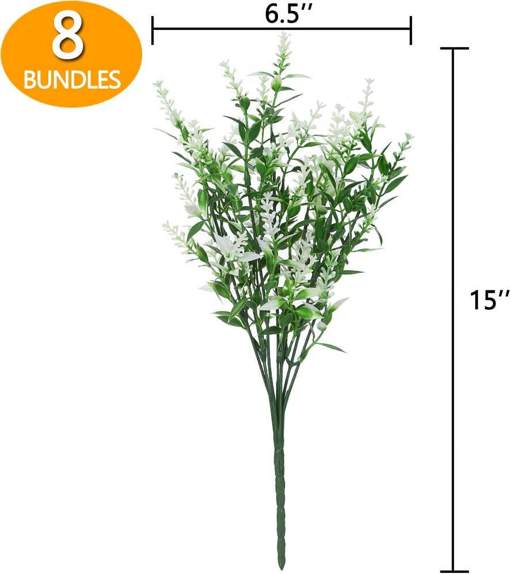 8/16pcs Artificial Lavender Flowers Outdoor Fake Flowers Plant for Decoration UV Resistant No Fade Faux Plastic Flowers for Garden Porch Hanging Planter Window Box Home Décor