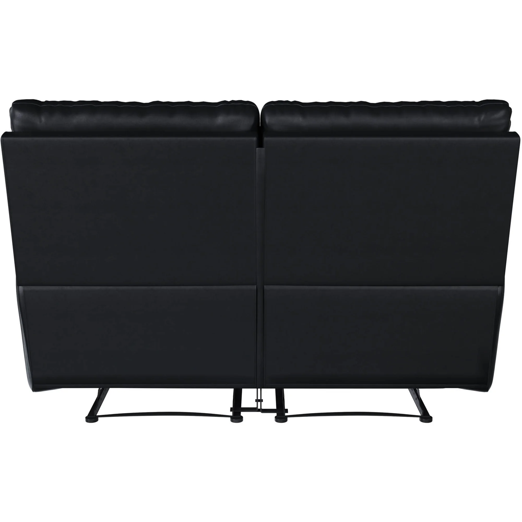 Relax A Lounger Boston Reclining Loveseat in Black Faux Leather Upholstery