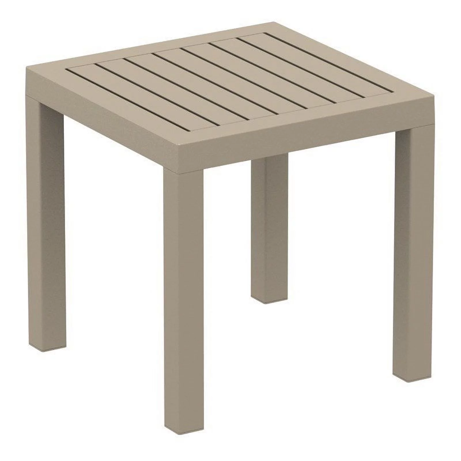 Home Square 2 Piece Square Resin Patio Side Table Set in Dove Gray