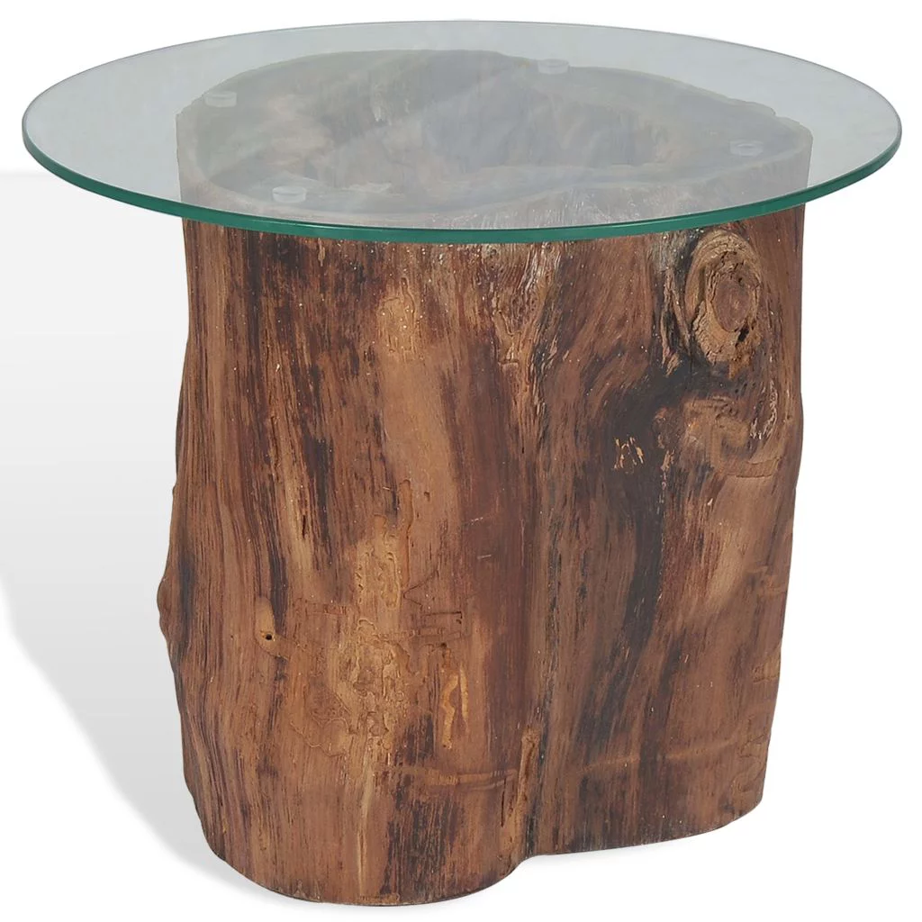 Andoer Coffee Table Teak Glass 19.7