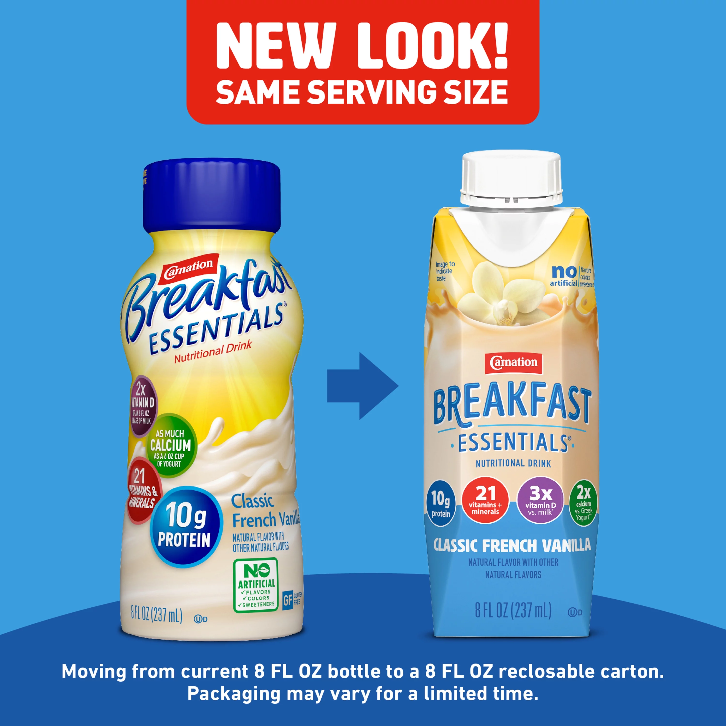 Carnation Breakfast Essentials Ready to Drink Nutritional Breakfast Drink, Classic French Vanilla, 24 Count (4 - 6 Packs)