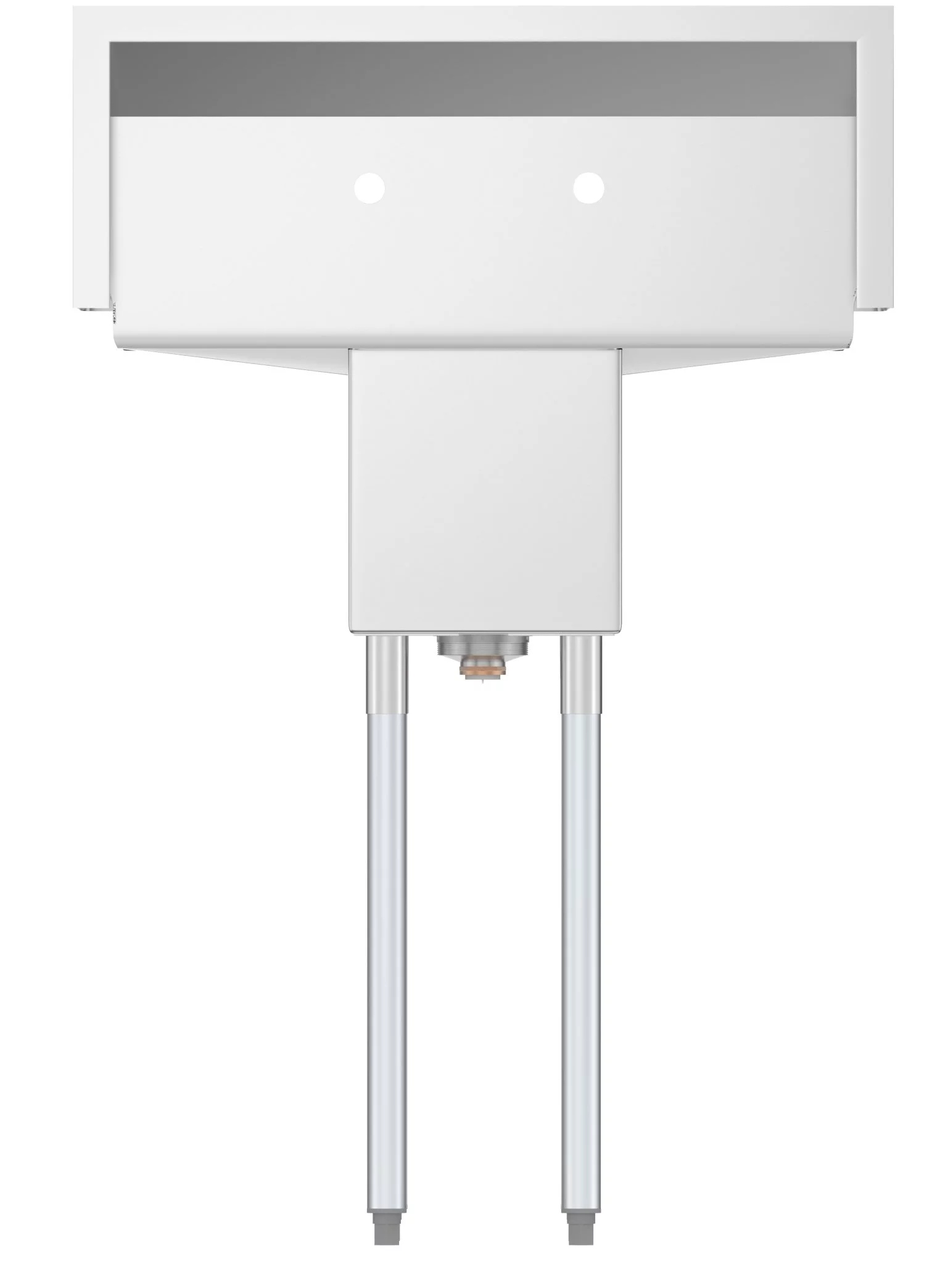 Freestanding Stainless Steel 30 in. 2-Hole Single Bowl Commercial Kitchen Sink