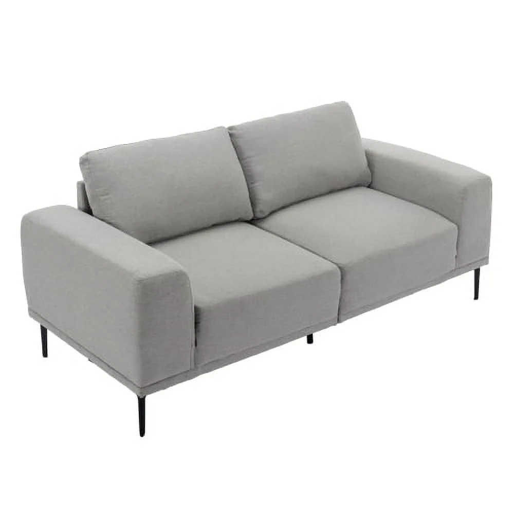 DremFaryoyo Large Sofa  74.8 Inch Linen Fabric Loveseat Couch Mid-Century Modern Upholstered Accent Couches for Living Room  Apartment  Bedroom Dark Grey