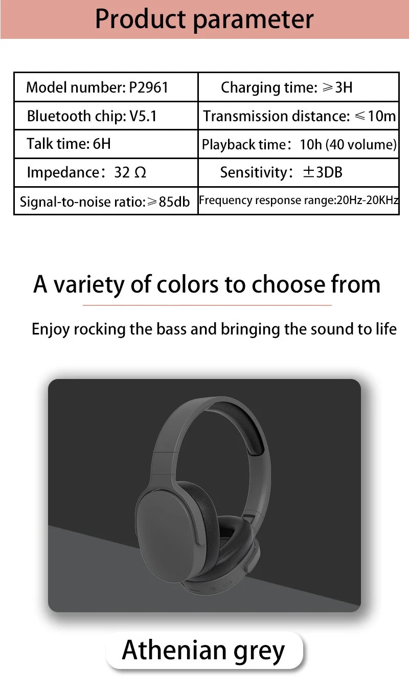 Bluetooth Headset V5.1 On Ear Wireless Headphones Noise Cancelling Microphone