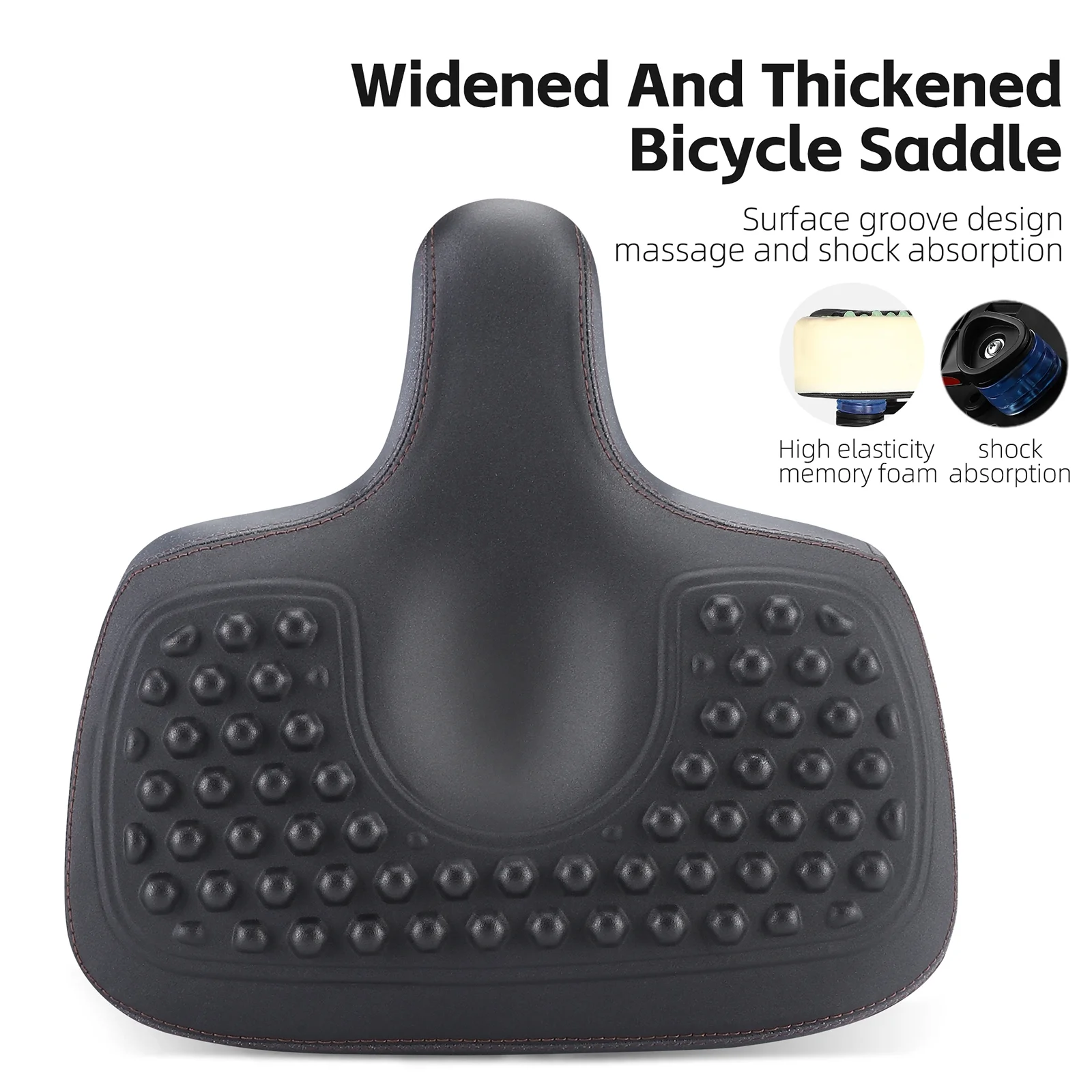 WEST BIKING Bicycle saddles,Thickened And Widen Pad Road Soft Widen Elasticity Bike Soft Waterproof Pu Buzhi And Widen Elasticity Pu Pad Road Elasticity Bike Saddle Xinzy Tubbek Saddles