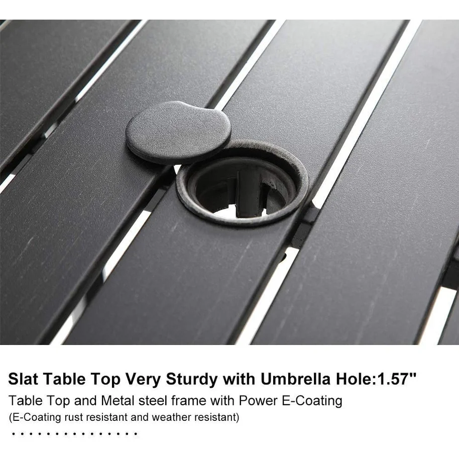 Modern Metal Patio Bar Set with Cushioned Swivel Stools 3-piece - Grey