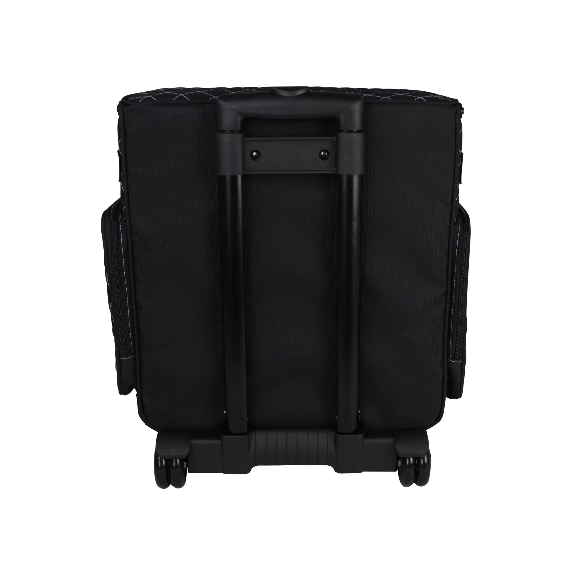 Everything Mary Rolling Craft Bag, Black & Blue Quilted - Papercraft Tote with Wheels for Scrapbook & Art Storage - Organizer Case for IRIS Boxes, Supplies & Accessories - for Teachers & Medical