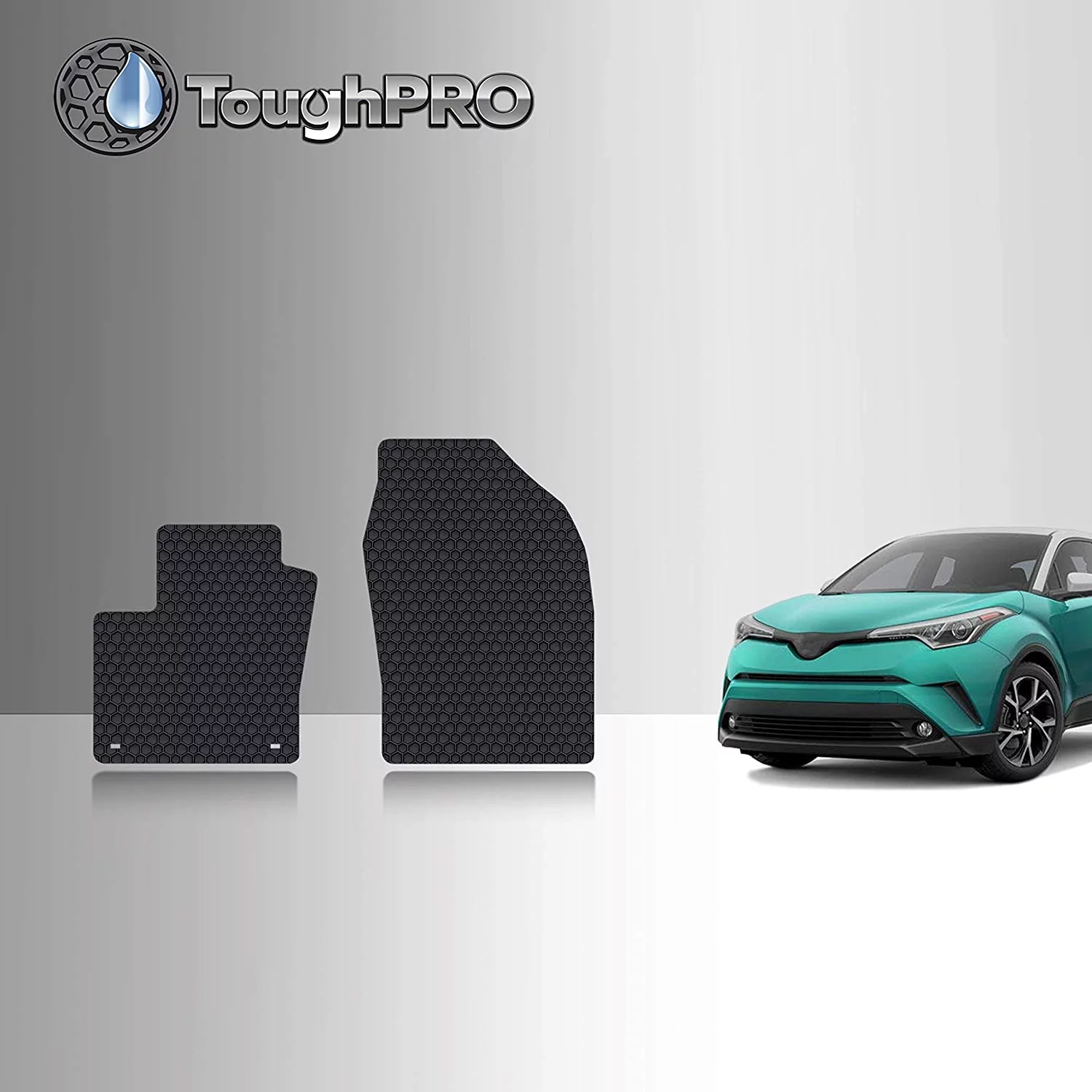 TOUGHPRO Floor Mat Accessories (Front Row Set) Compatible with Toyota C-HR - All Weather - Heavy Duty - (Made in USA) - 2021