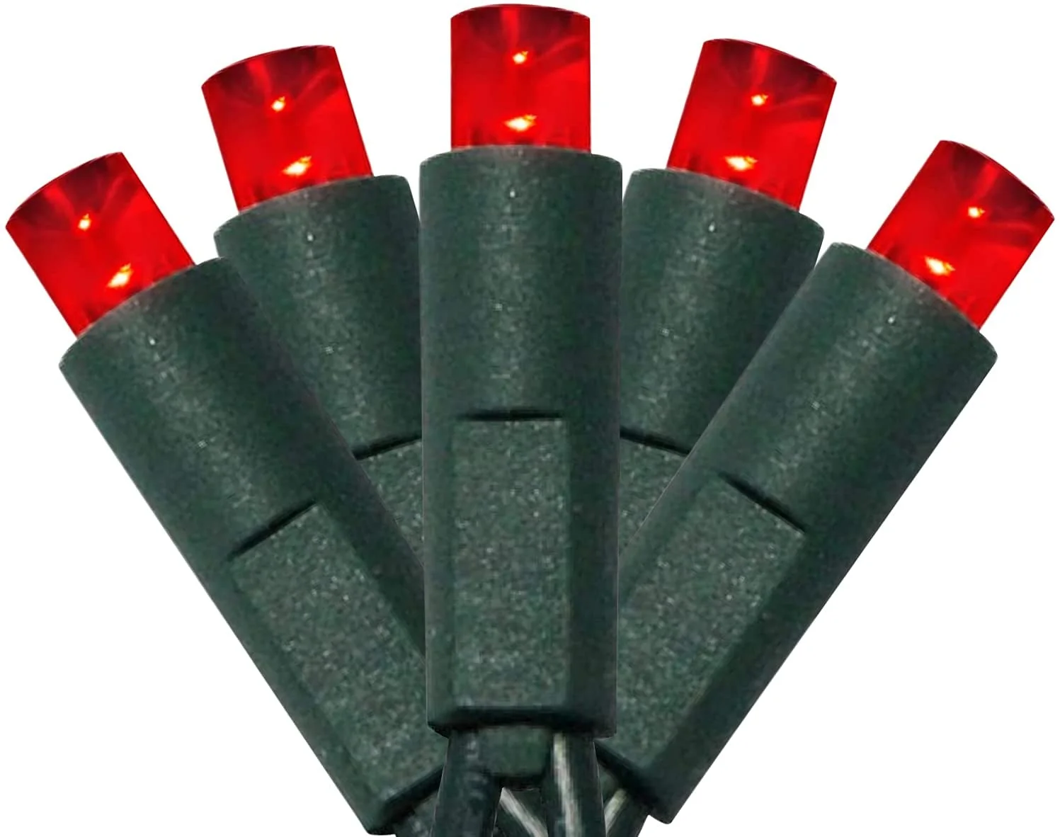 UL Listed 50 Count 5mm Red Led Lights,Outdoor Led String Lights For Garden Tree Decorations,17 Feet Green Wire (Red Color)