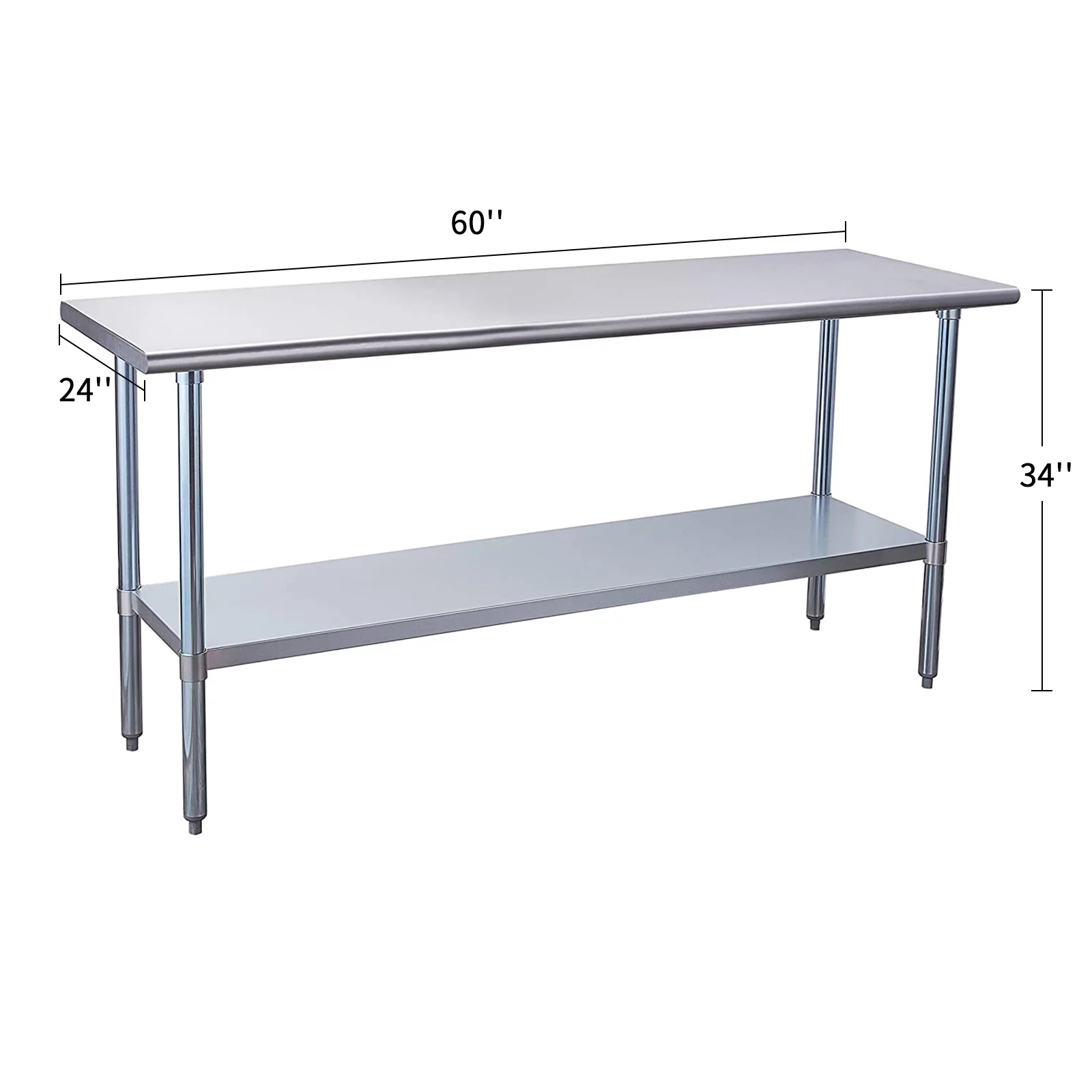 Sboly NSF Commercial Kitchen Prep Work Table, Stainless Steel Table for Prep & Work for Restaurant, Home and Hotel 24 x 60