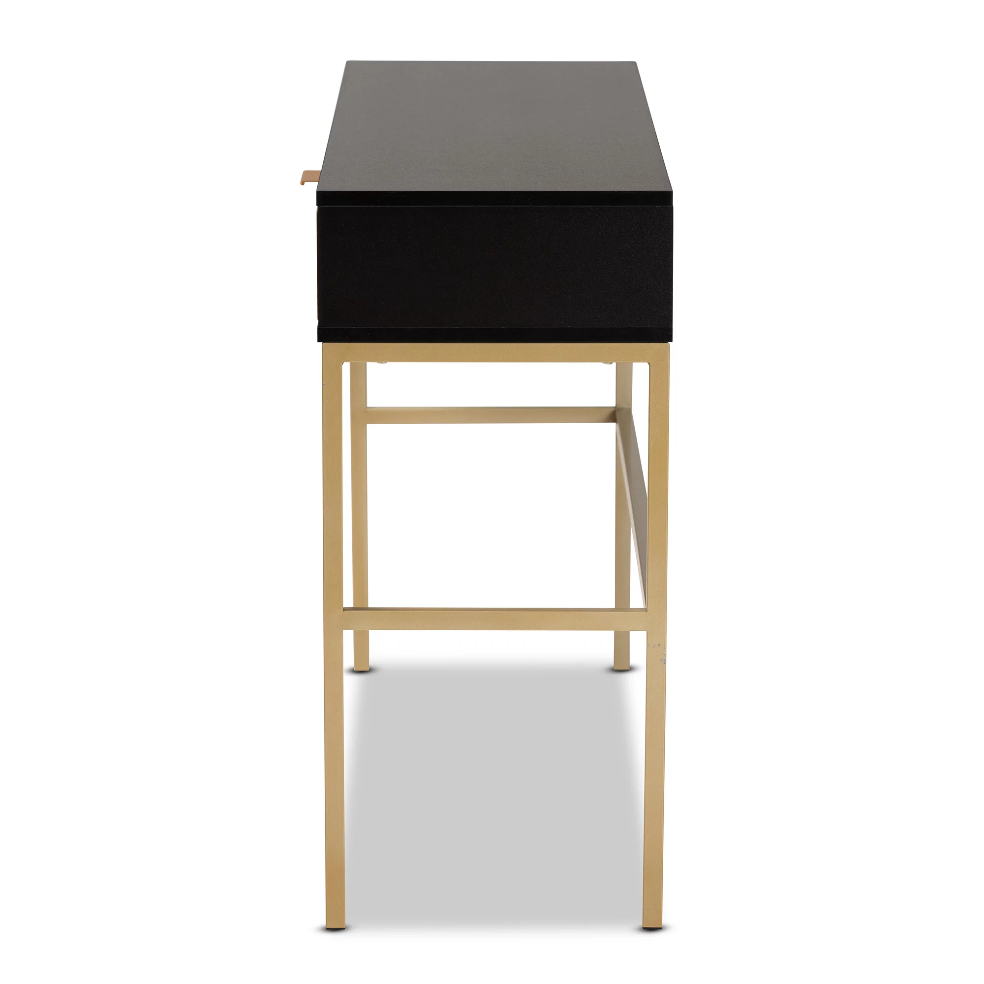 Baxton Studio Uriel Modern Wood and Metal 1 Drawer Console Table, Black