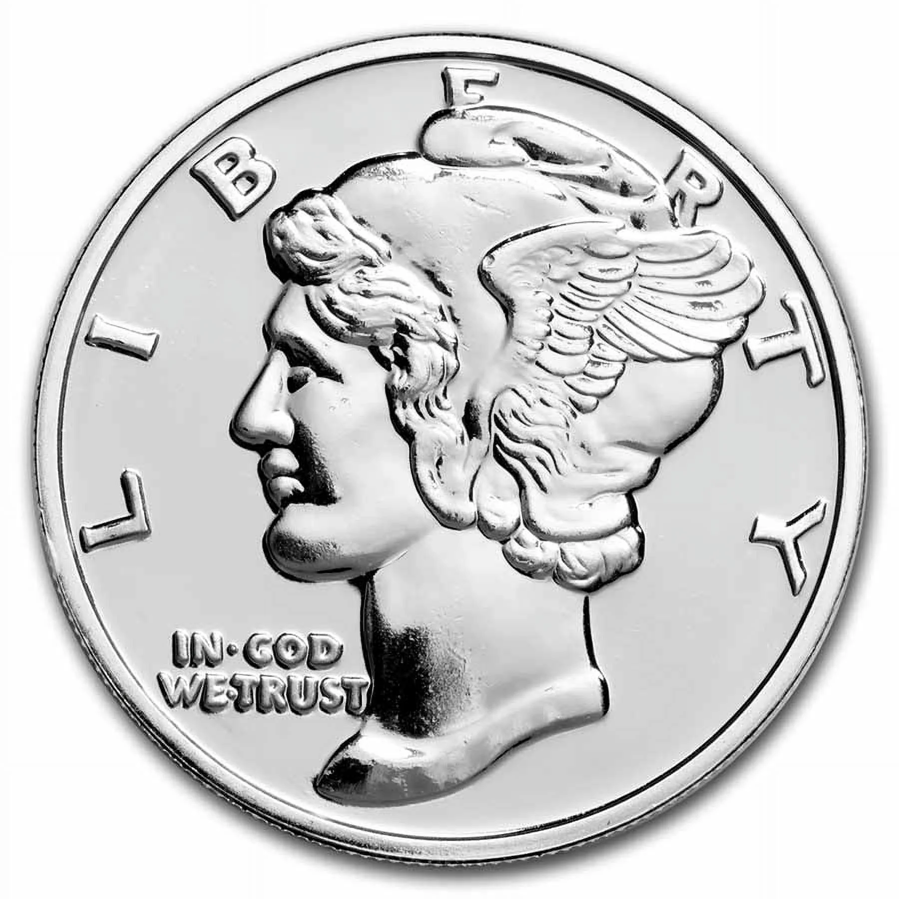 1 oz Silver Round - Mercury Dime (Lot of 5) - Walmart