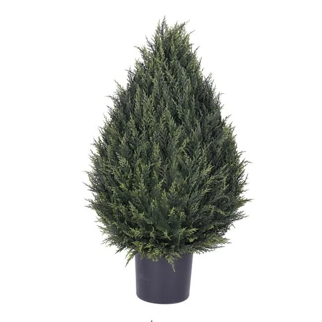 36 in. UV Artificial Green Cedar Pine Cone Topiary with 820 Tips