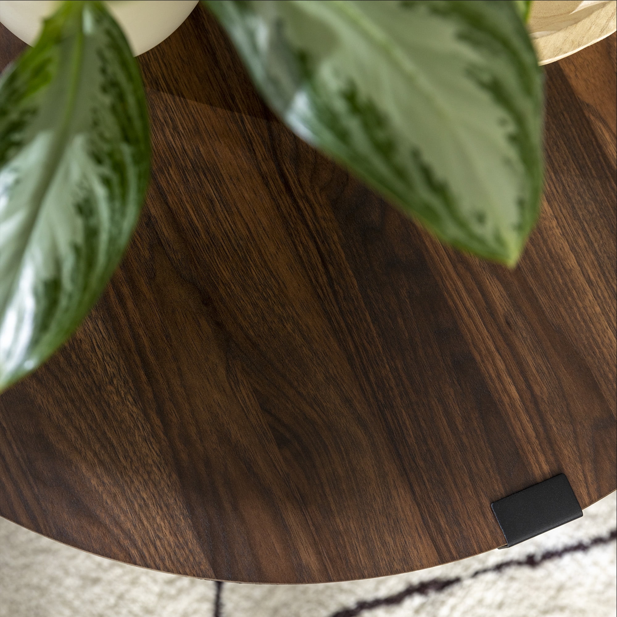 Slate Wrap Leg Dark Walnut Coffee Table by Walker Edison