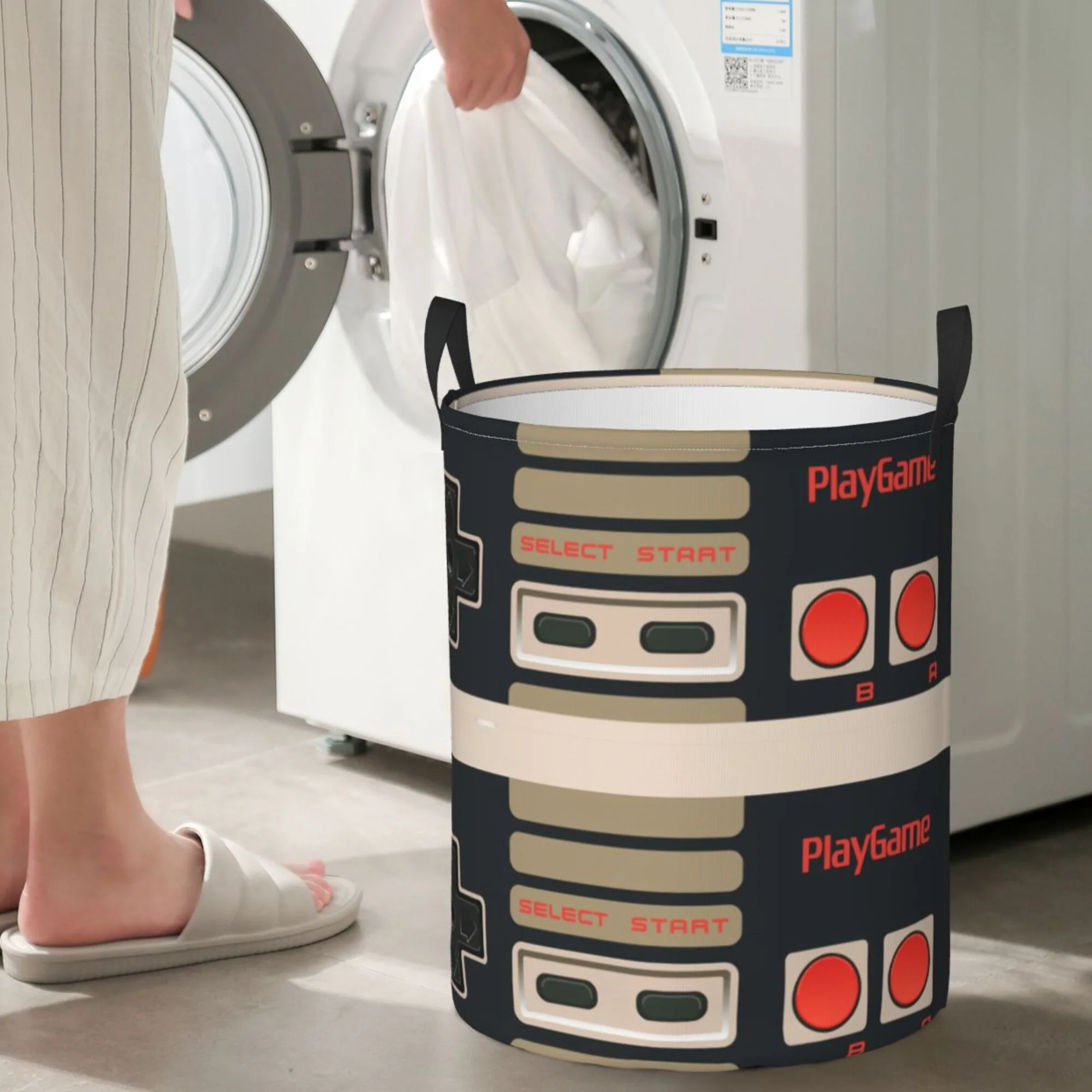 Laundry Basket Organizer Collapsible -Video Game Dirty Clothes Hamper for Bathroom Kids Girls Boys Laundry Hamper Small