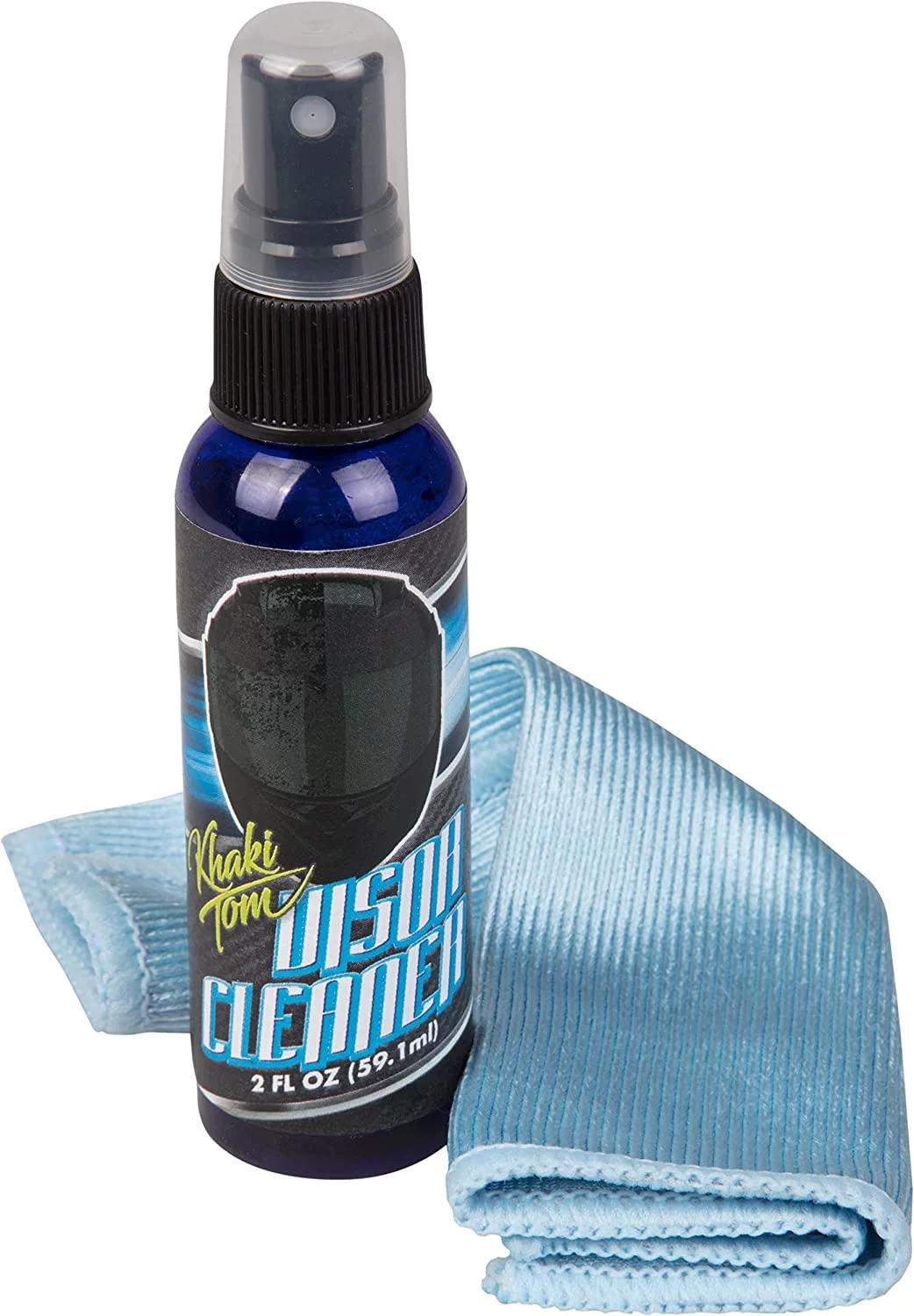 Khaki Tom Motorcycle Helmet and Visor Cleaner, Safe for Automotive Plastics, 200 Use Size.