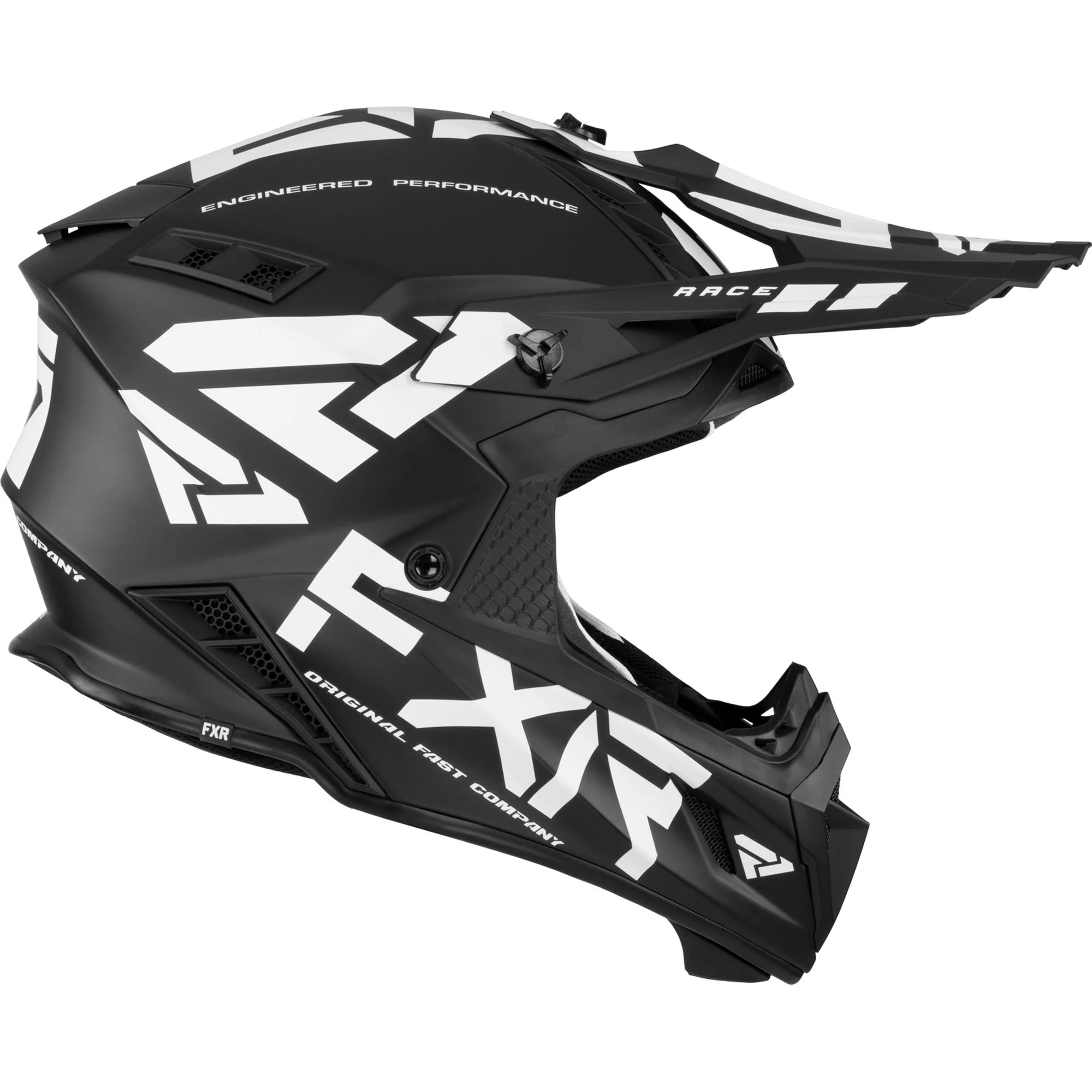 FXR  Helium Race Div Helmet D-Ring Super-Lite 365 Vent Nose Guard Black White - Large - 220603-1001-13