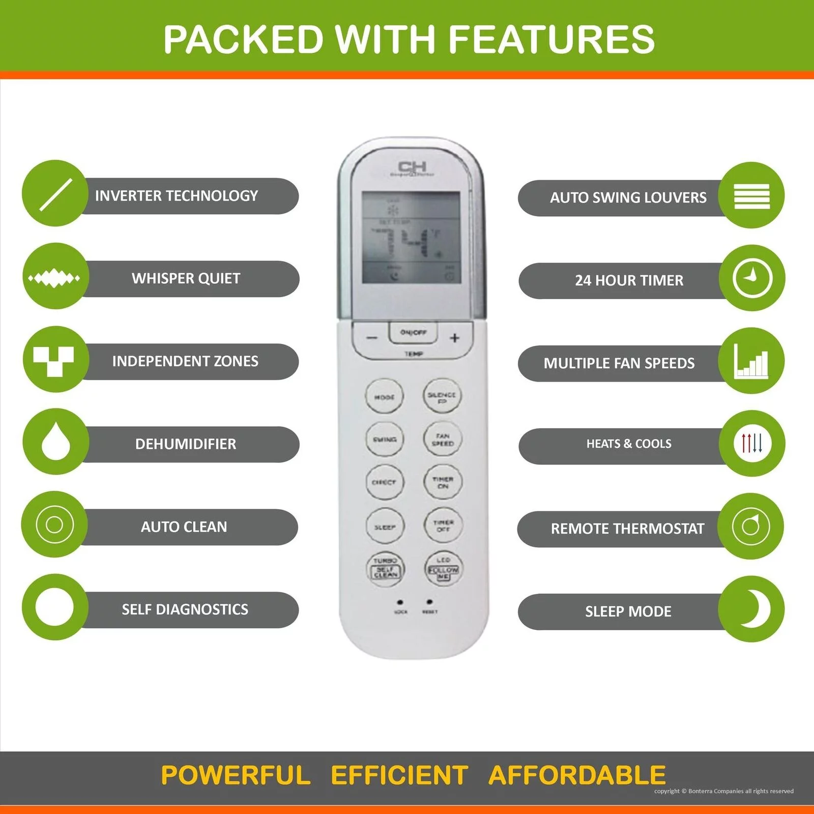 Cooper & Hunter Mini Split Air Conditioner Heat Pump 2 Zone 9000 24000 BTU