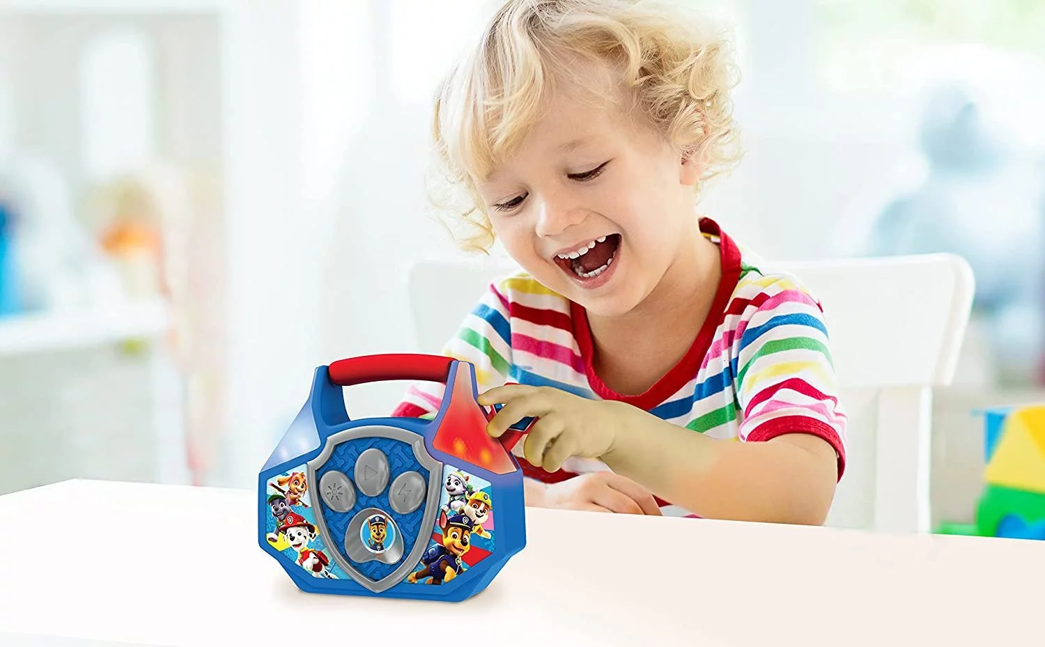 eKids Paw Patrol Toy Mini Boom Box with Built-in Music, Flashing Lights & Sound Effects