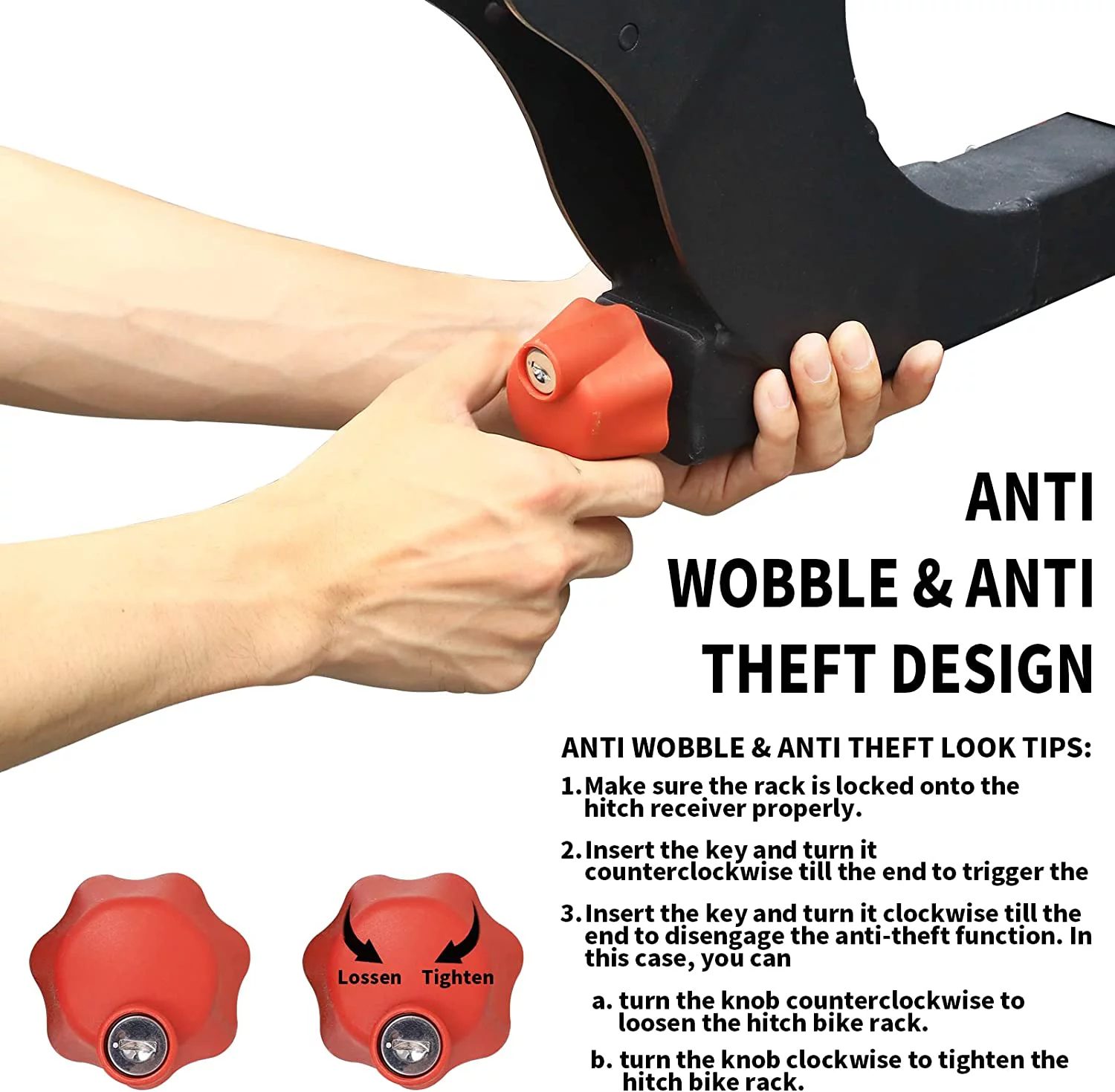 2 E Bike Rack Hitch Mounted, Wobble Free Smart Tilting Folding 2 Bicycle Electric Bike Racks, 2